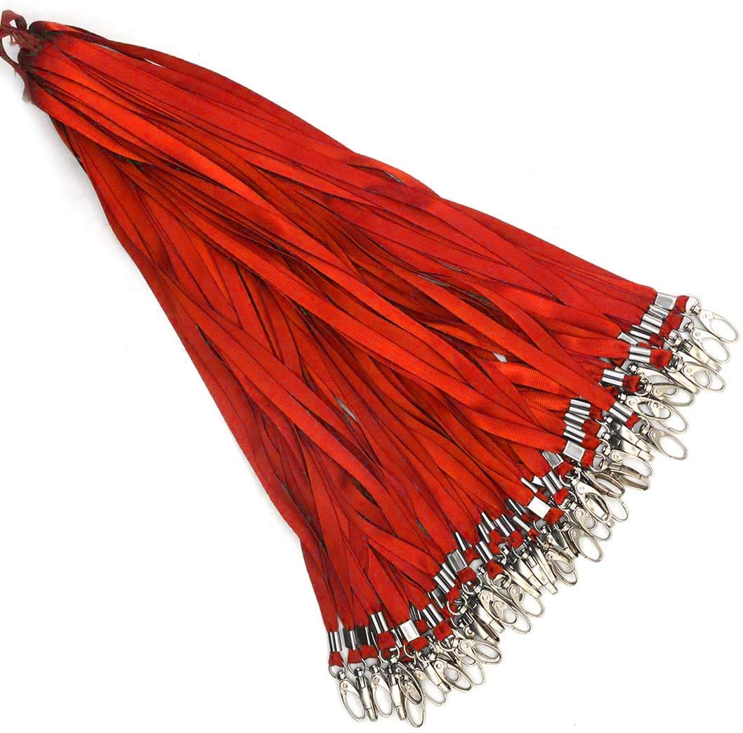 100Pcs Bulk Lanyards with Swivel Hooks - ID Badge Holders for Work & Events