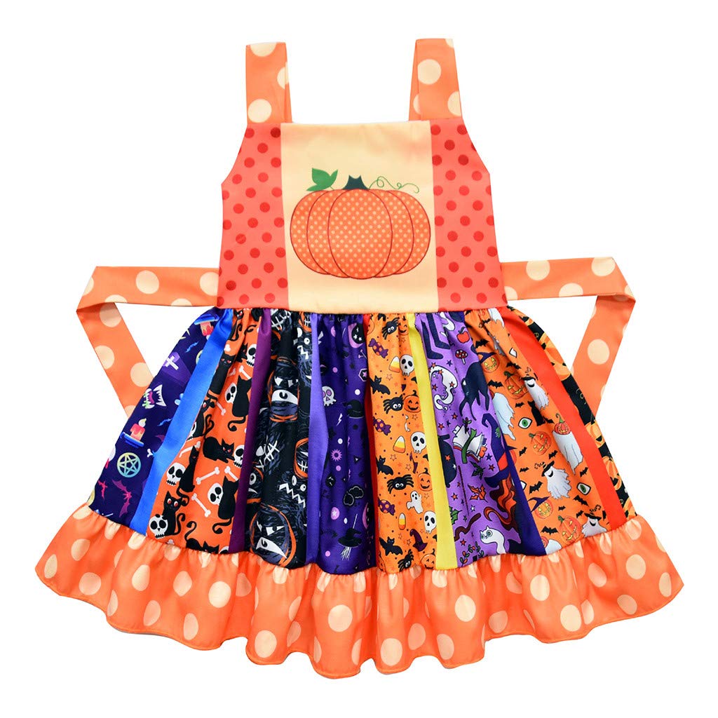 Little Girls Holiday Dresses | Kids Princess Party Halloween Costume | Baby Pumpkin Ruched Dress for Toddlers | Perfect for Halloween Parties, Christmas Celebrations & Special Occasions