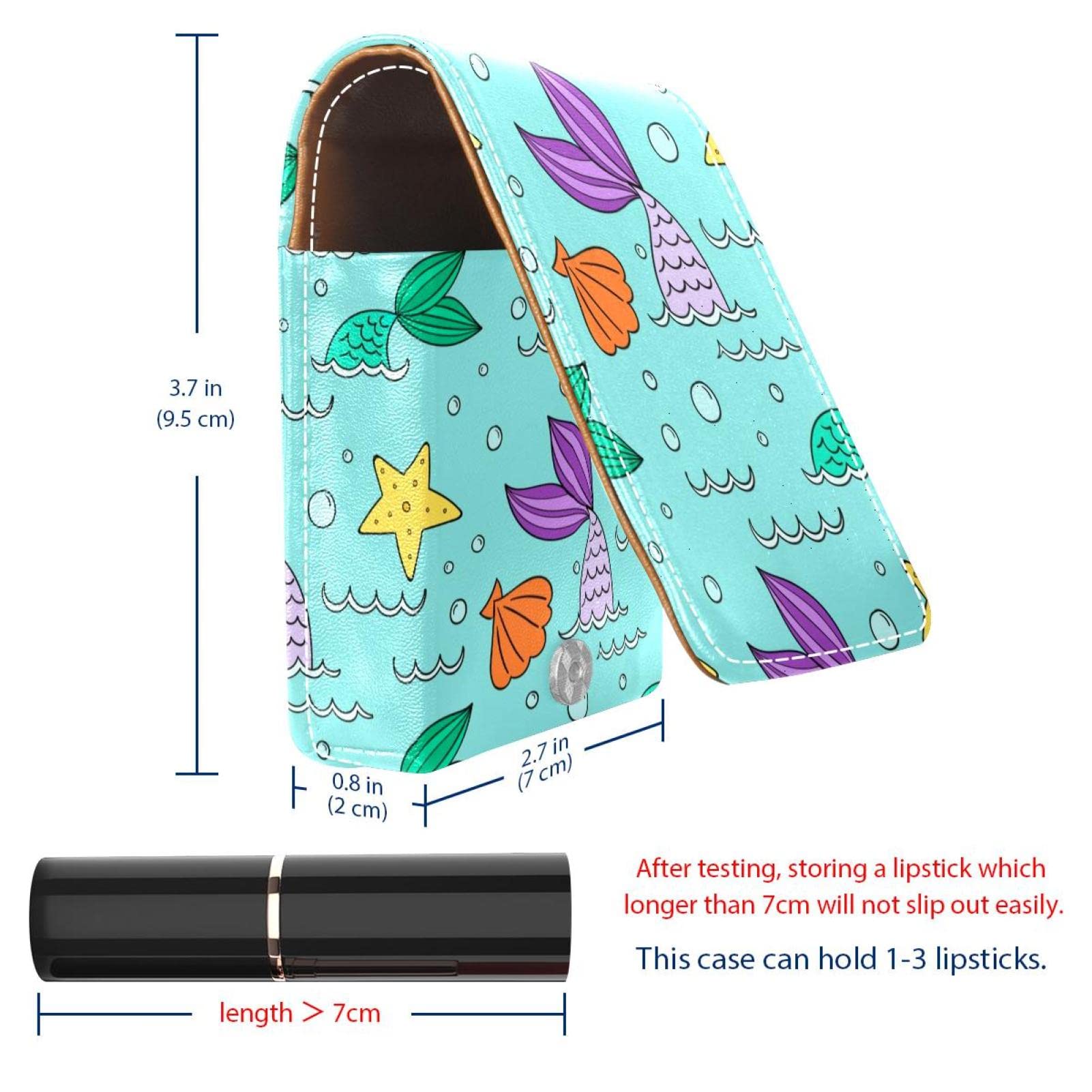 Personalized Lipstick Case - Portable Makeup Bag & Cosmetic Pouch Organizer with Mermaid Tail Design (Green/Purple) - Perfect for Travel, Beach Trips & Everyday Makeup Storage