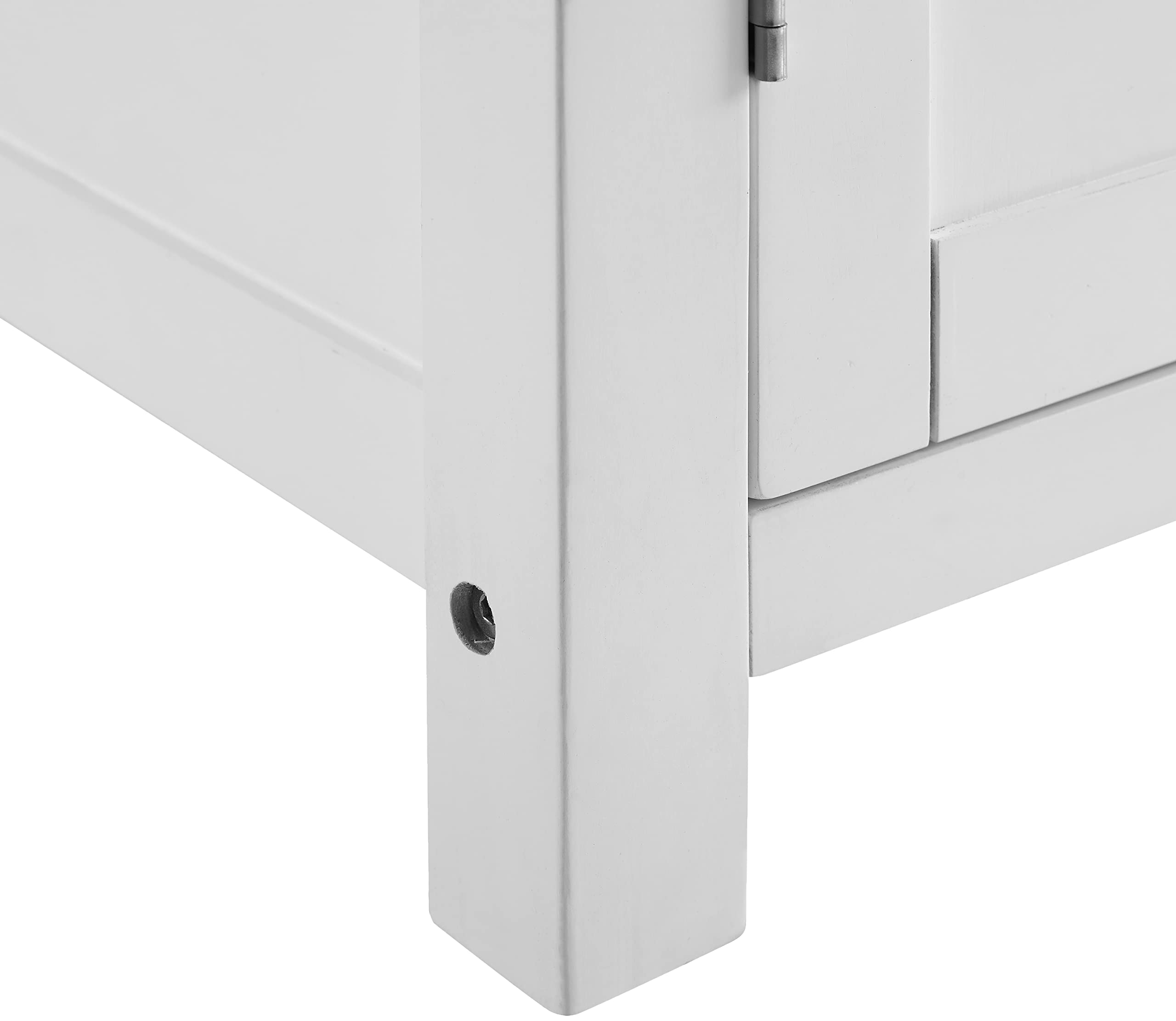 Crosley Savannah White Wood Top Drop Leaf Rolling Kitchen Island Cart with Spice Rack & Shelves - Perfect for Small Kitchens, Dining Rooms & Entertaining Spaces