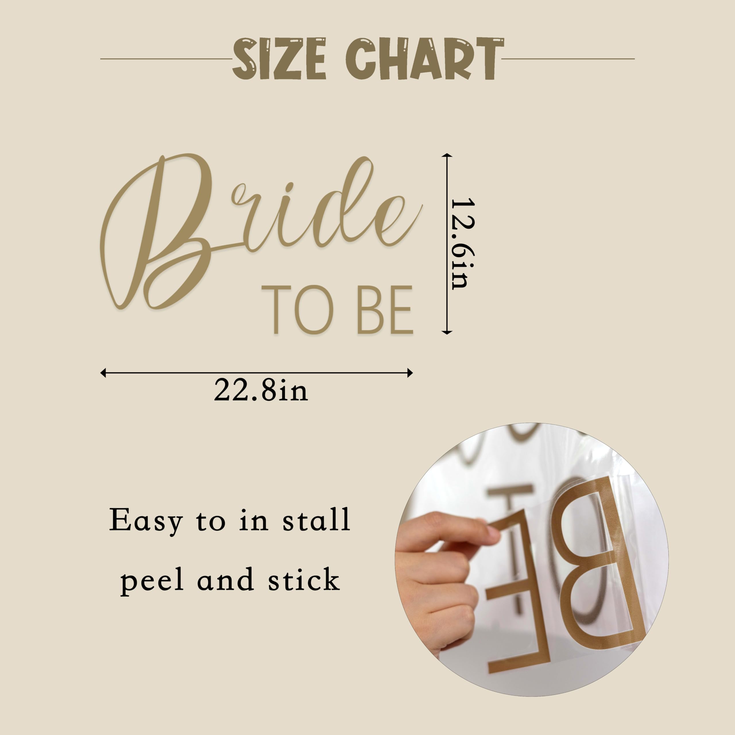 Bride to Be Bridal Shower Decal - Wedding Party Decorations for Signs, Backdrops & Wall Decor | Perfect for Bridal Showers, Bachelorette Parties & Wedding Receptions