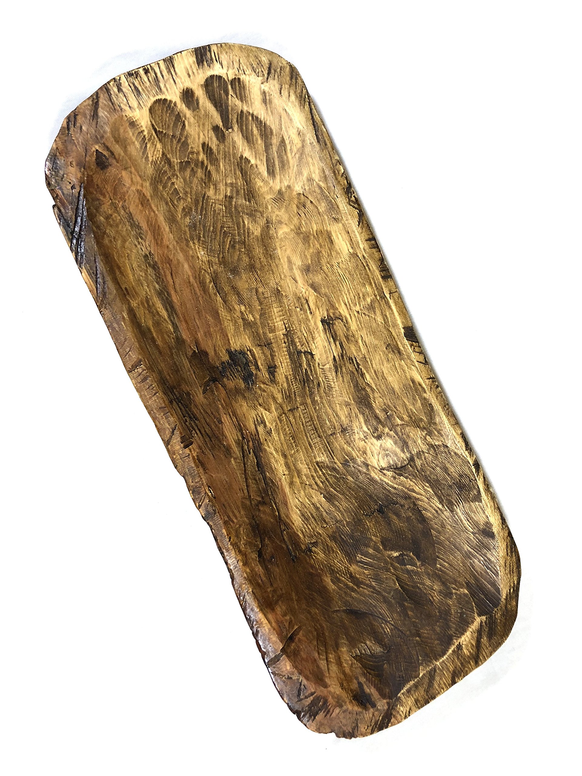Handcrafted Stained Wood Dough Bowl - Rustic Farmhouse Bread Making & Serving Tray for Baking, Entertaining, and Home Decor