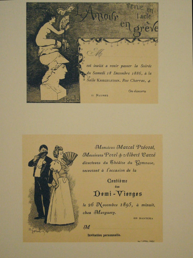 1897 Original French Art Nouveau Poster - Les Programmes Illustres, L'amour En Greve & Centieme Des Demi Vierges by Gerbault | Vintage Home Decor, Office Wall Art, Gift for Art Collectors