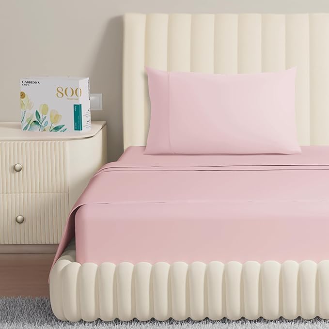 Luxury 800 Thread Count Egyptian Cotton Sheets Set - 4 Piece King Size Cooling Bed Sheets for Hot Sleepers, Soft & Breathable Linen, Deep Pocket Fits Mattress Up to 18