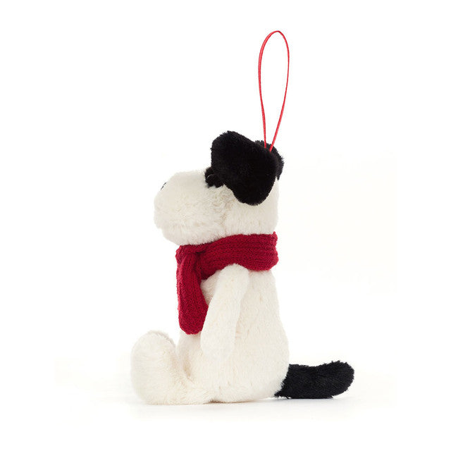 Adorable Bashful Puppy Ornament - Handmade Ceramic Dog Figurine for Christmas Tree Decor, Home Decor, and Gift Giving