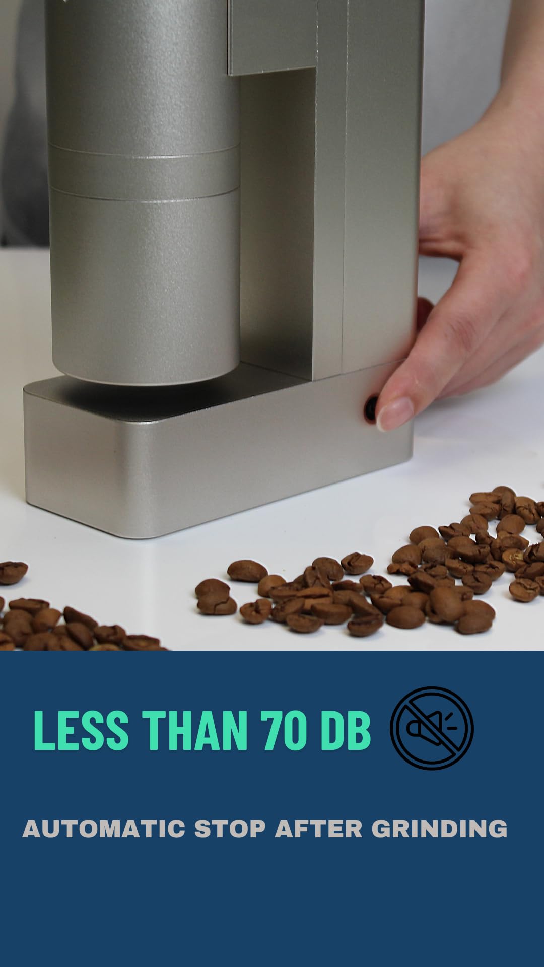 Premium Electric Coffee Grinder - Rechargeable Cordless Portable A3 Black Coffee Bean Grinder with Tool-Free Disassembly for Home, Office & Outdoor Camping Use