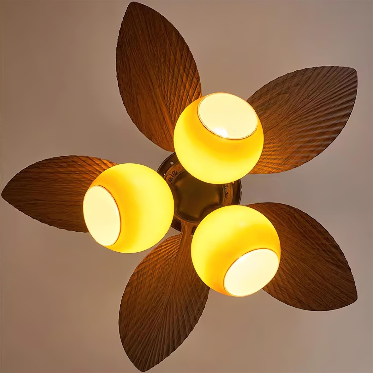 Stylish Banana Leaf Ceiling Fan with Light - Tropical Decor for Living Room, Bedroom & Outdoor Spaces