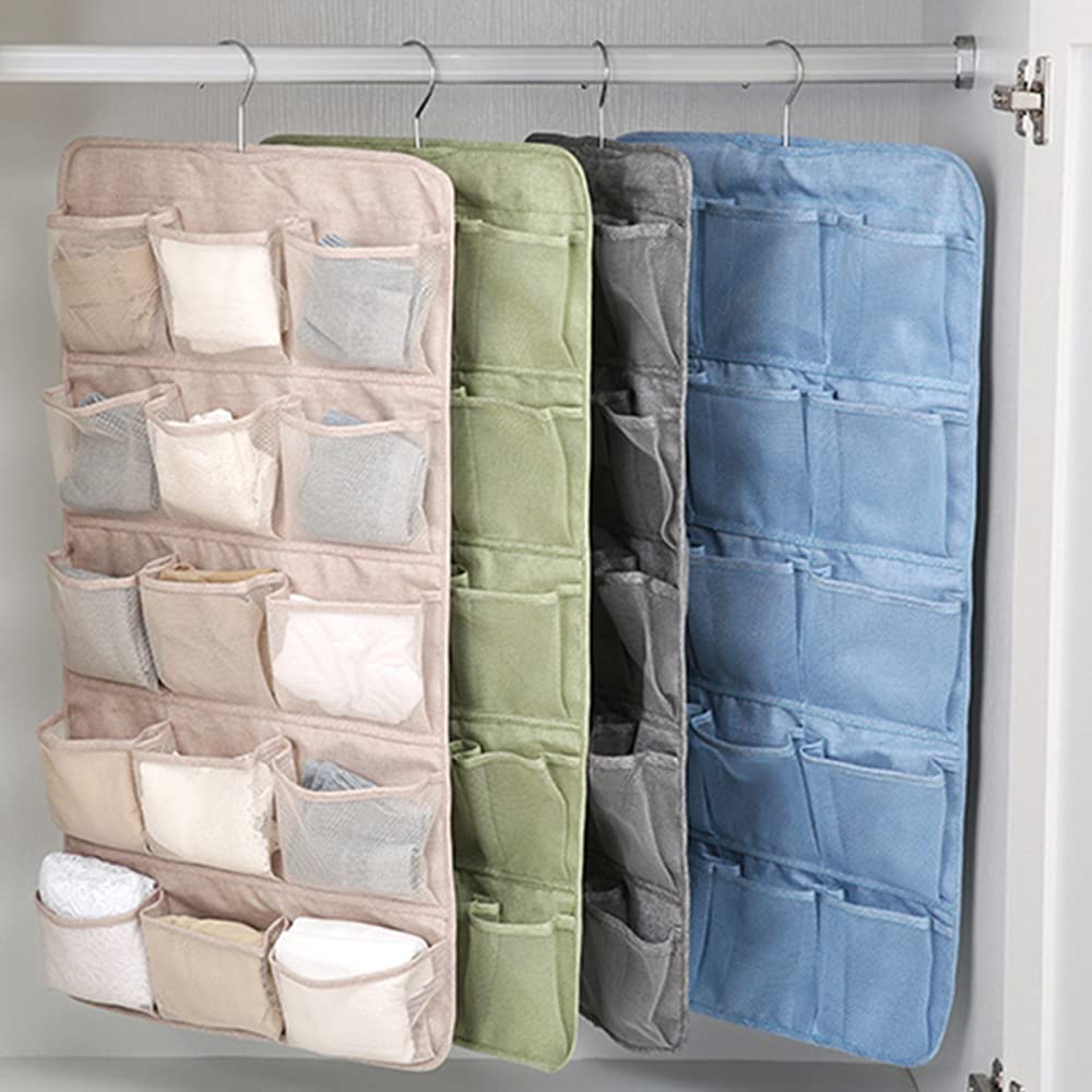 Hanging Closet Organizer for Bras, Underwear, Socks & Clothes - Space Saving Storage Solution for Bedroom, Pantry & Wardrobe (Blue) | Perfect for Small Spaces & Closet Organization
