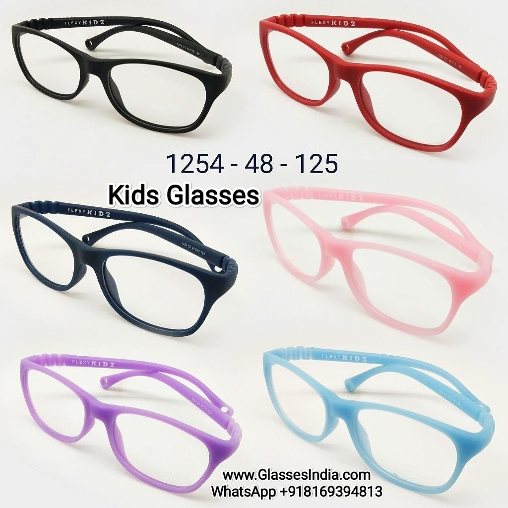 Trendy Kids Flexible Blue Light Blocking Glasses for Boys & Girls - Anti-Eye Strain Computer Glasses for Online Classes & Gaming (Model 1254)