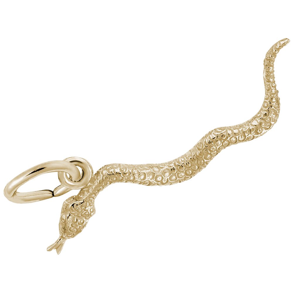 10K Yellow Gold Snake Charm Pendant - Elegant Jewelry for Bracelets & Necklaces - Perfect for Gifts, Layering, and Everyday Wear