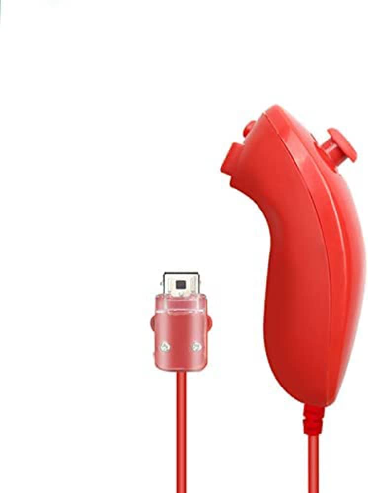 Original Title: Hand Curved Joystick Handle Controller for Wii Nunchuck Remote Controller Replacement Kit (Red)    Optimized Title: **Wii Nunchuck Replacement Joystick Controller - Hand-Curved Ergonomic Design, Red - Perfect for Gaming, Fitness & Party Games**