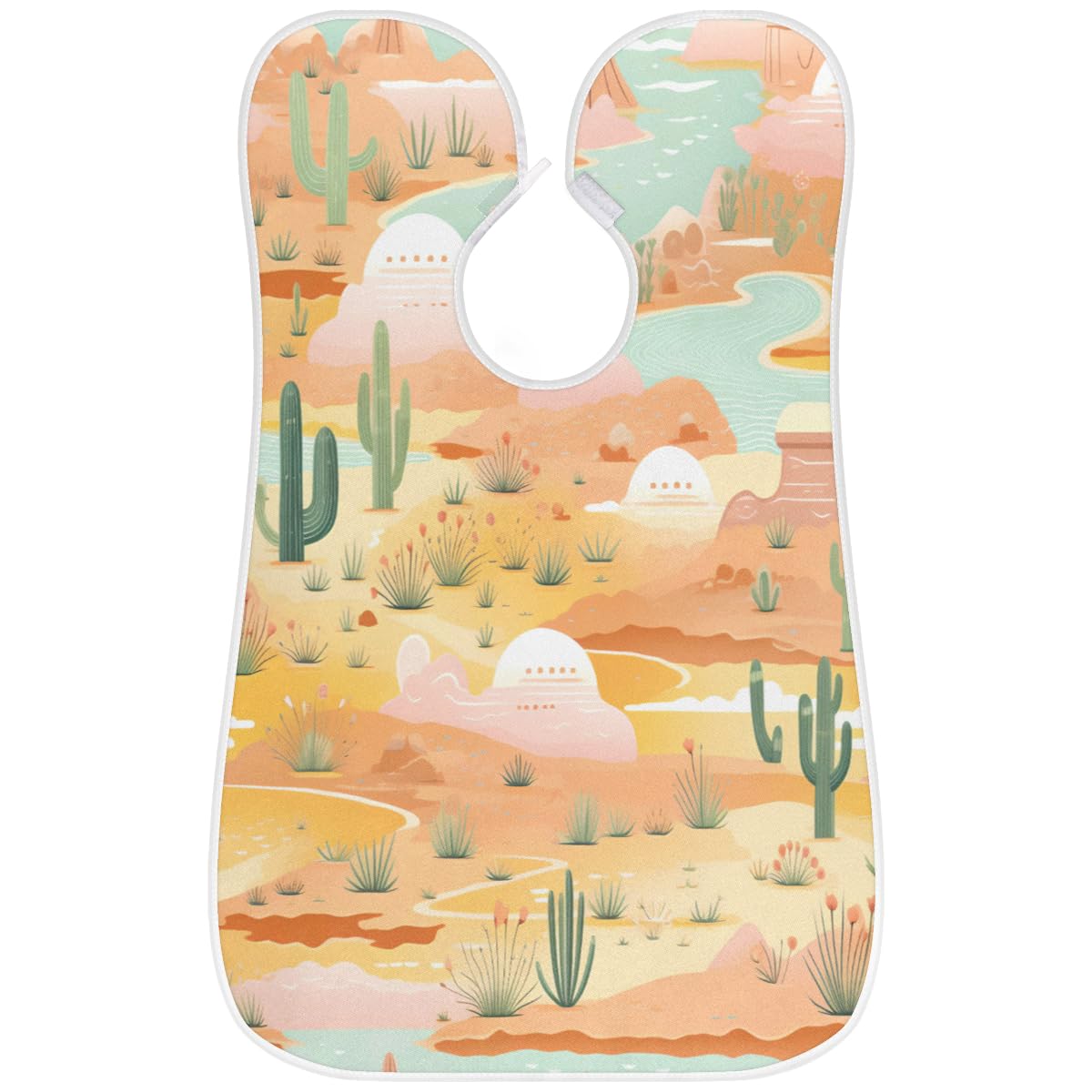 Colorful Cactus Print Beard Shaving Bib for Men - Waterproof Makeup & Hair Dye Apron for Women - Barber Cape for Haircut & Beard Trimming - Sink Hair Catcher & Styling Tool - Perfect for Salon, Home Grooming & DIY Hair Coloring