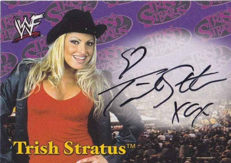 2001 Fleer WWF National Sports Convention Trish Stratus Autographed Wrestling Card - Limited Edition Collectible (Approx Value $30) - Perfect for WWE Memorabilia Collections & Sports Fans Gifts