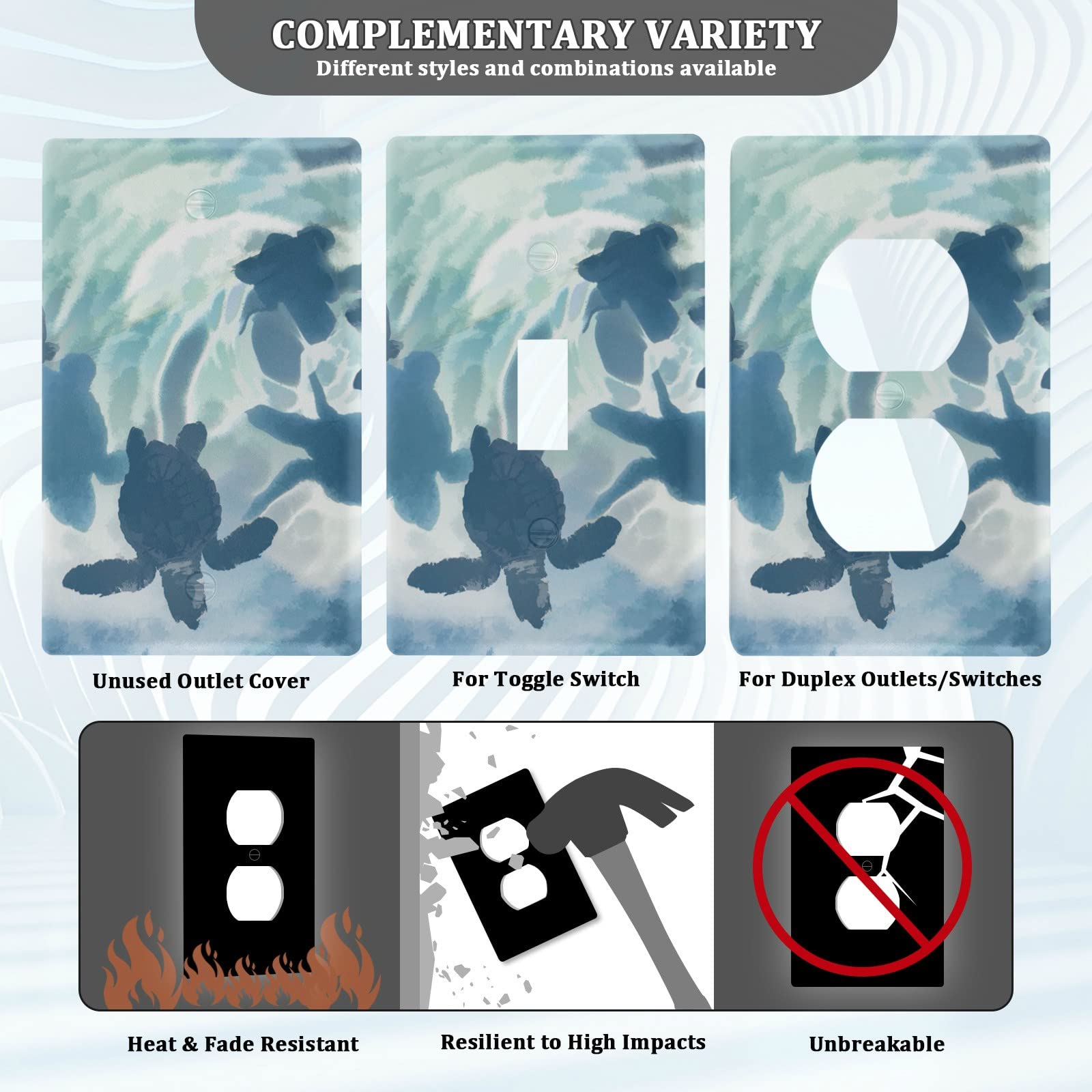 Olive Ridley Sea Turtle Marine Animal Switch Plate Cover 2.9
