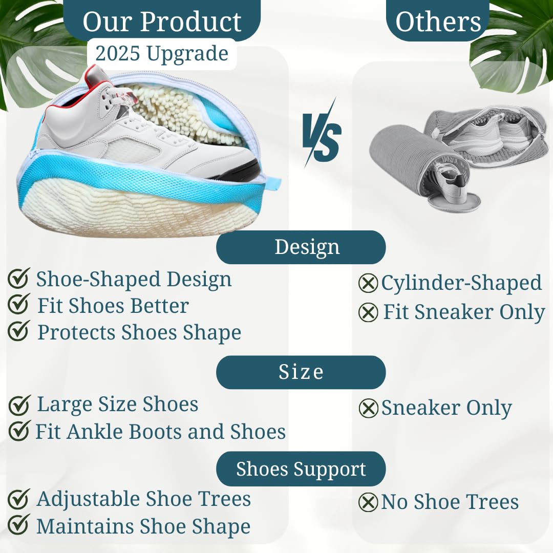 2025 Upgraded Shoe Washing Machine Bag - Laundry Shoe Protector for Sneakers, Running Shoes & Delicates | Gentle Wash, Durable Mesh Design | Perfect for Gym, Travel & Home Use
