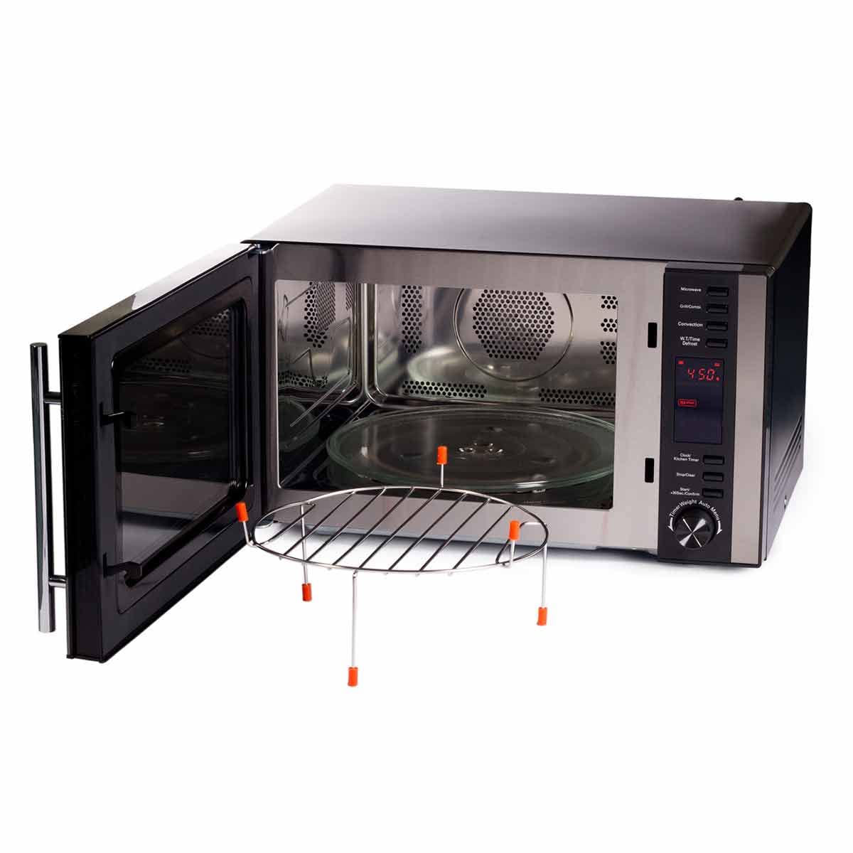 Igenix IG2590 25L Digital Microwave Oven with Grill & Convection - 900W, 5 Power Levels, 10 Auto Menus, 95-Min Timer - Perfect for Small Kitchens, Dorms & Office Break Rooms (Black)