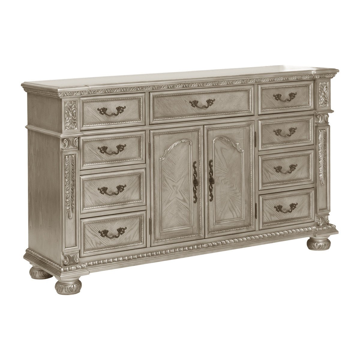 Catalonia Platinum Gold Dresser - Elegant Bedroom Furniture for Home Decor & Storage | Perfect for Master Bedroom, Guest Room & Closet Organization