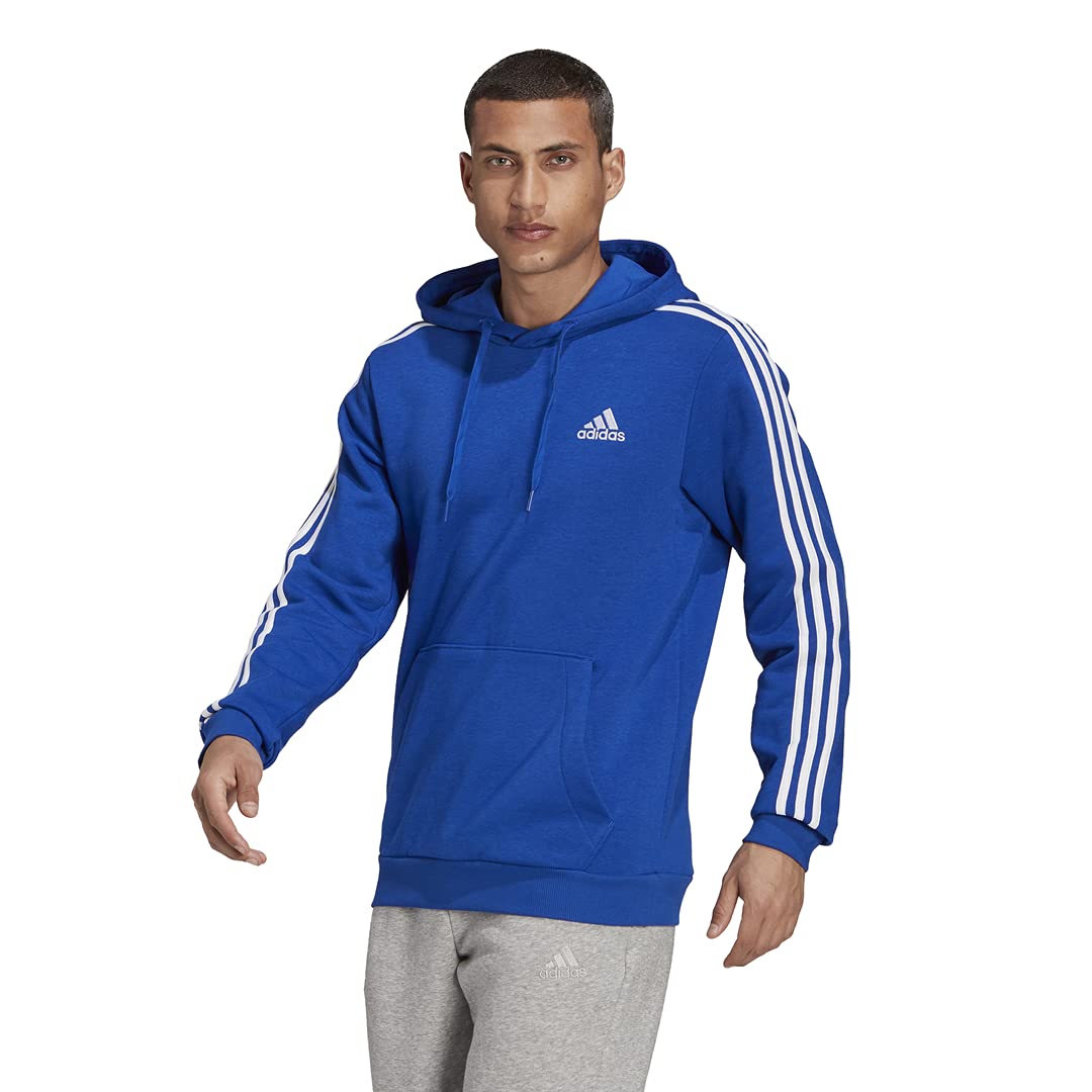 Adidas Men's Essentials Fleece 3-Stripes Hoodie - Soft Comfortable Pullover Sweatshirt for Casual Wear, Gym & Outdoor Activities