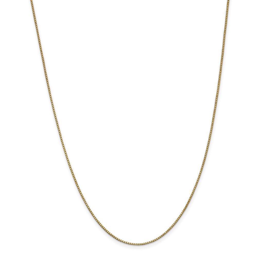 14K Solid Yellow Gold 1mm Box Chain Necklace with Lobster Clasp - Dainty Minimalist Jewelry for Women, Perfect for Layering, Everyday Wear & Gift Giving