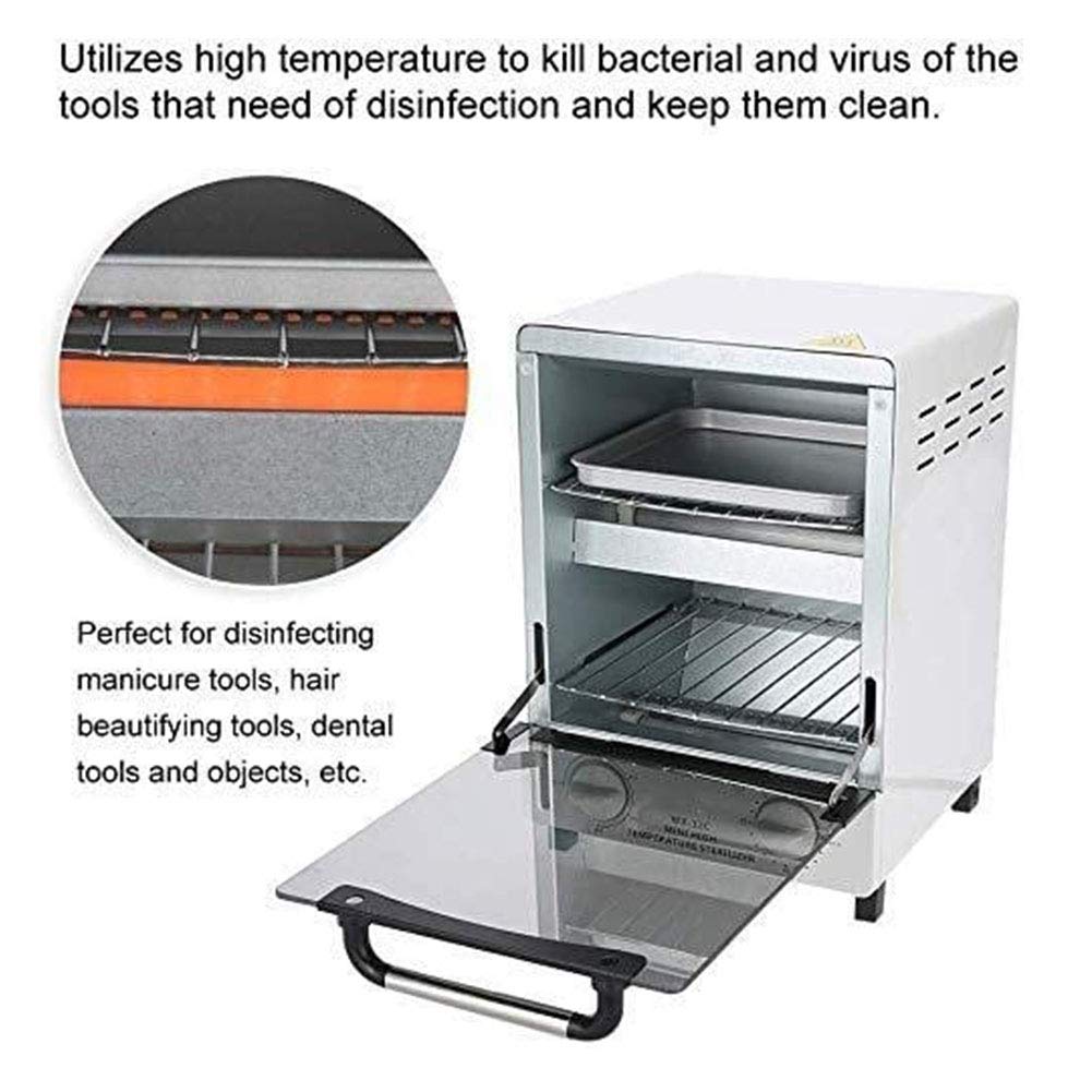 XJZHANG 12L 900W Double Deck Nail Tools Heat Sterilizer Autoclave - Professional Spa, Dental & Medical High Temperature Sterilization Cabinet for Scissors, Baby Bottles, Toys, Towels - Perfect for Salons, Clinics and Home Use
