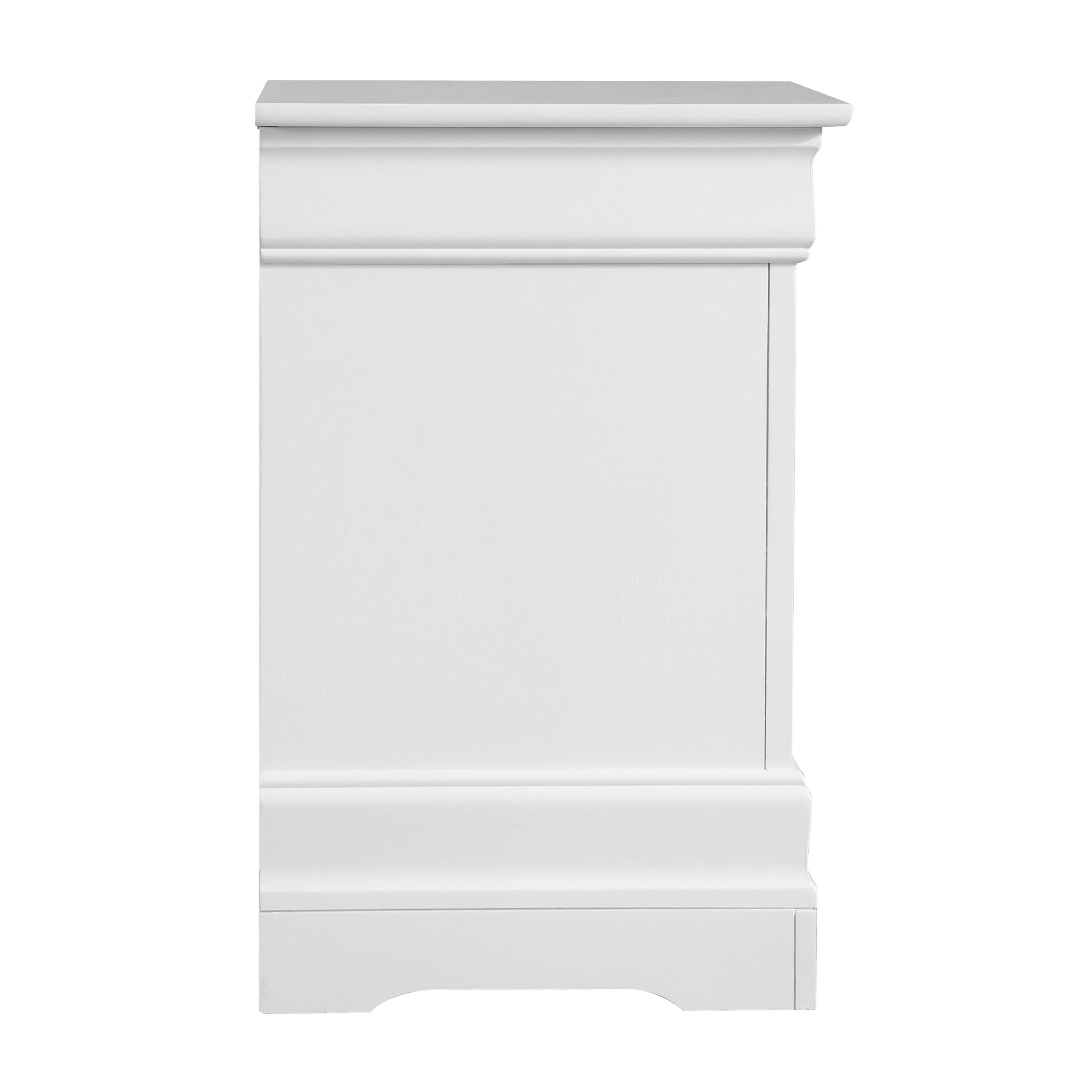 Glory Furniture Louis Phillipe 2-Drawer Wooden Nightstand - White Painted Bedside Table for Bedroom Decor | Perfect for Bedside Storage & Modern Home Furnishing