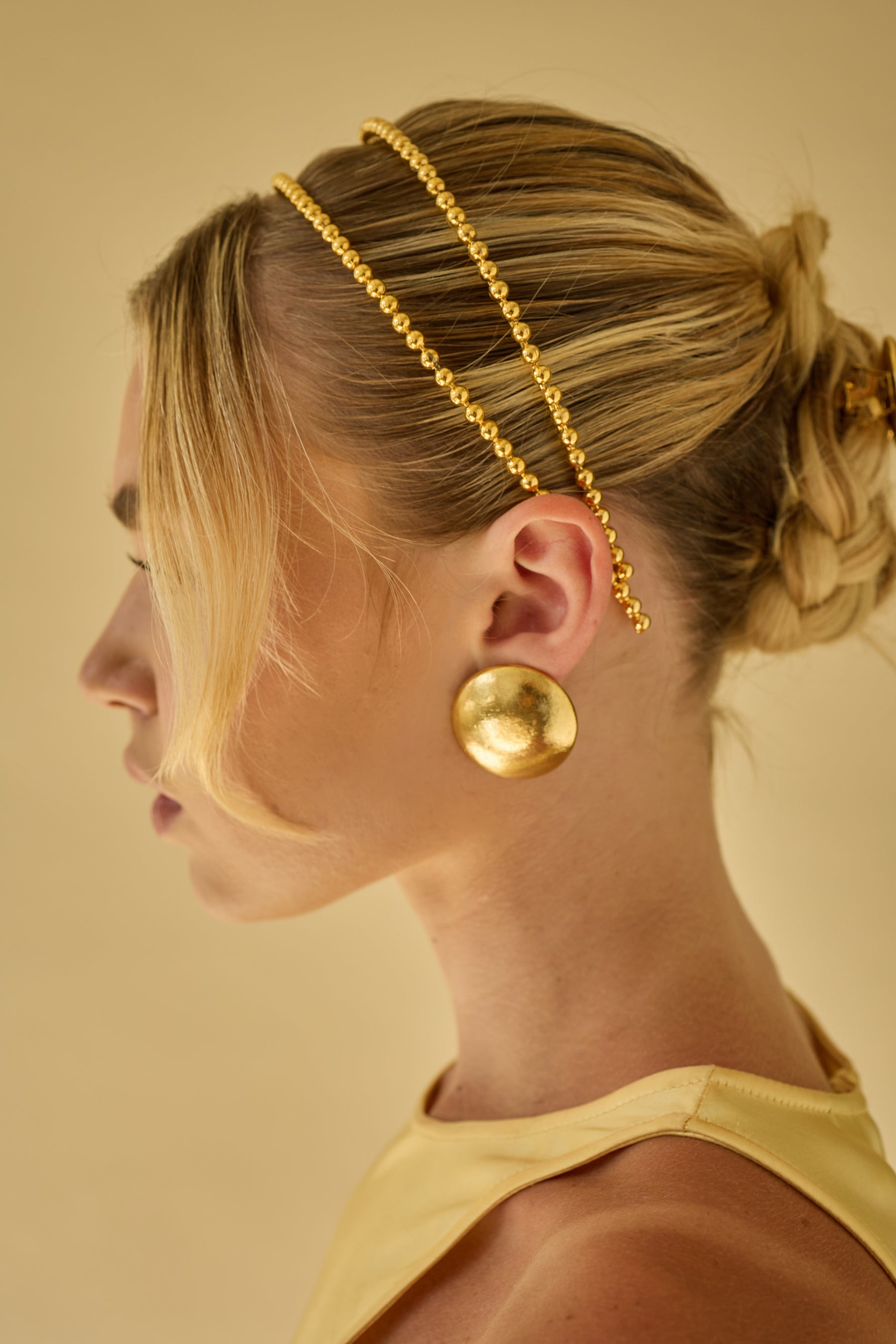 Kelly Dome Stud Earrings for Women - Minimalist Gold Plated Hoop Earrings for Everyday Wear | Perfect for Work, Date Night & Gifting