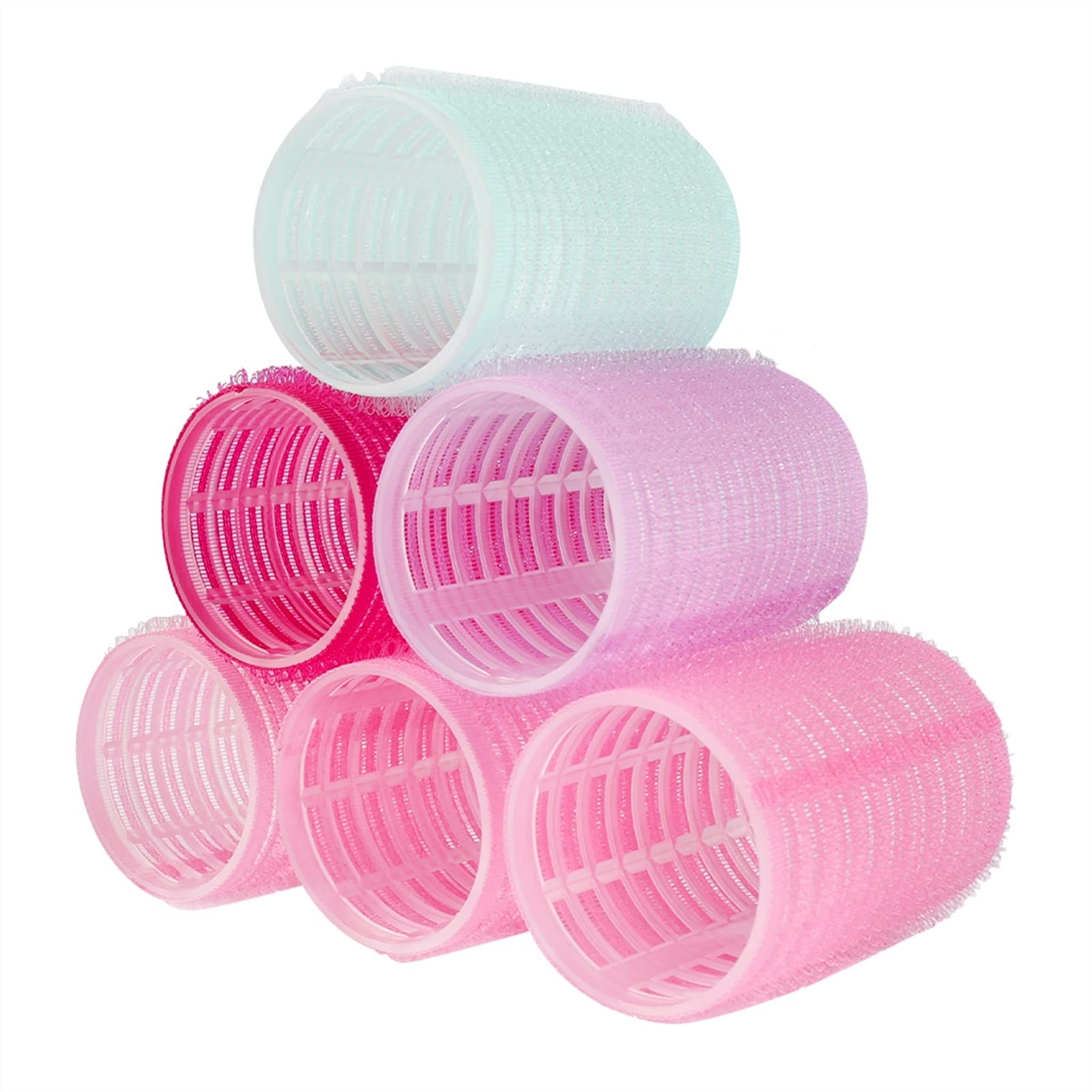 NFEGSIYA Self-Adhesive Hair Rollers 6pcs - Plastic Hair Curlers for Bangs & DIY Styling, Home Use Beauty Tools (Random Color) | Perfect for Girls' Hair Care, Salon-Quality Curls at Home