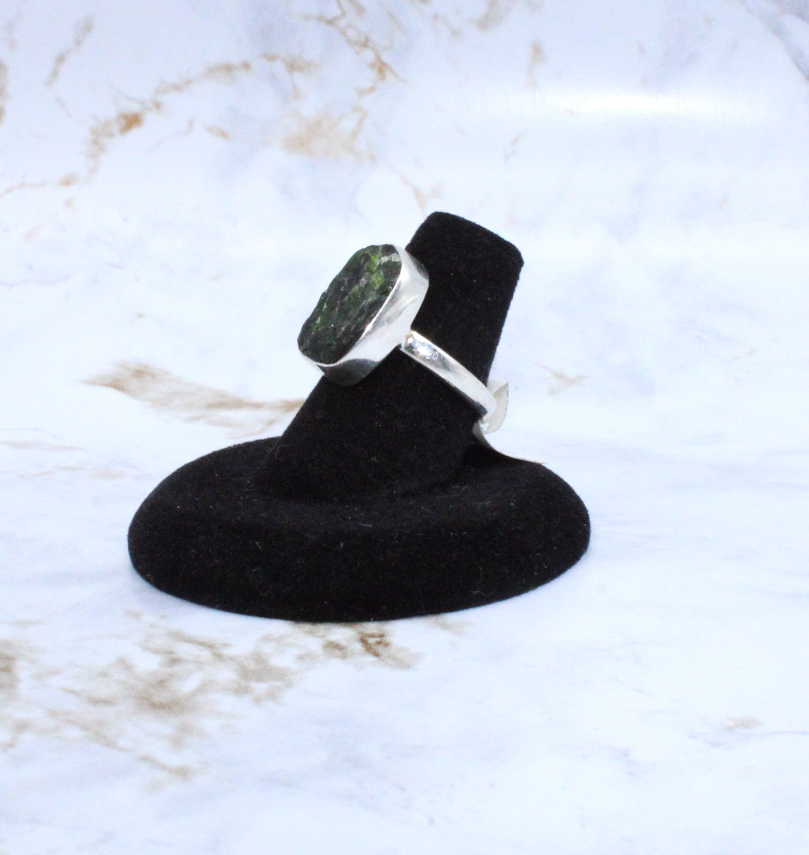 Diopside Sterling Silver Ring Size 7 - Elegant Green Gemstone Jewelry for Women, Perfect for Everyday Wear & Special Occasions