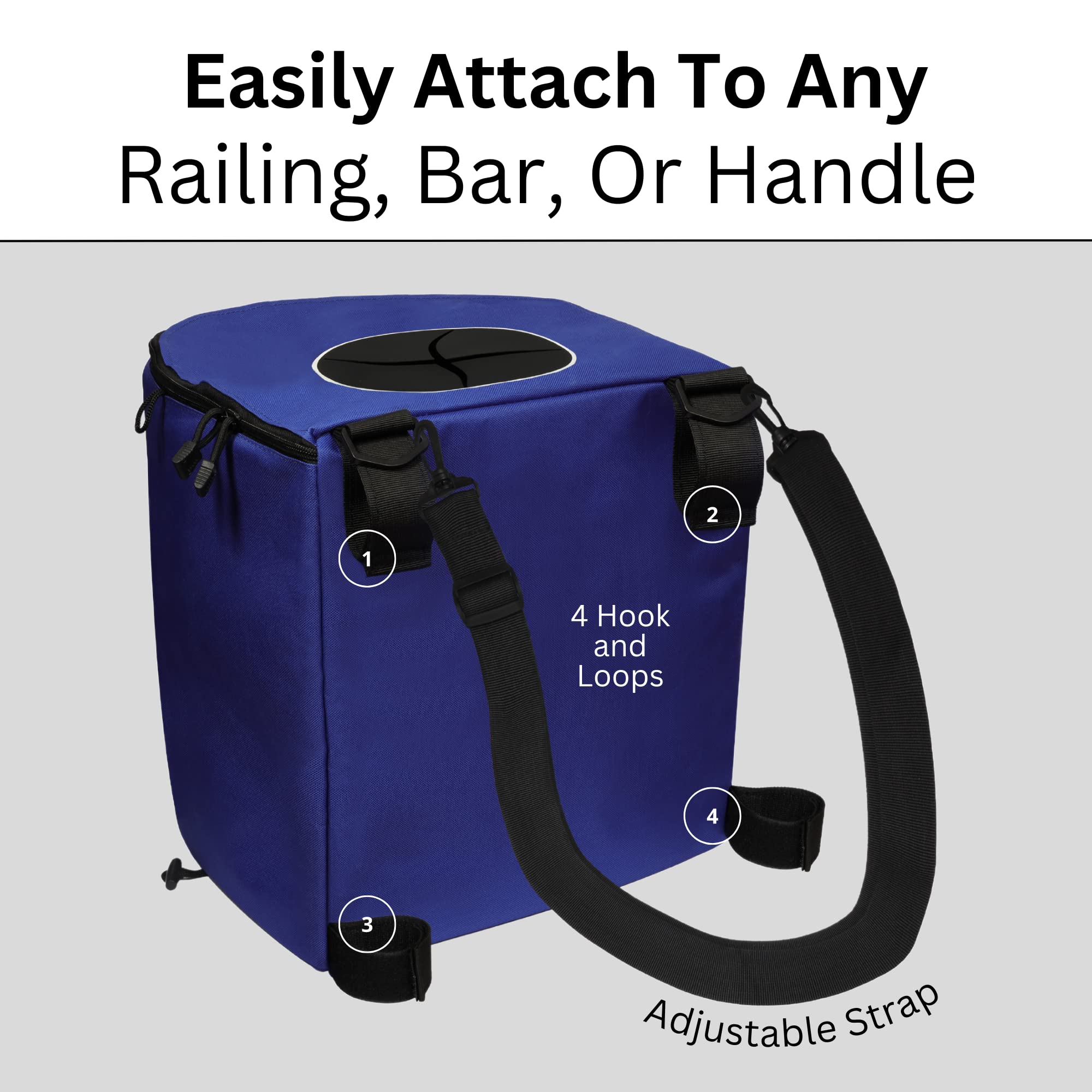 **Collapsible 8 Gallon Portable Trash Can for Boating, Camping, Kayaking & Fishing - Durable & Waterproof with Inner Bin - Ideal for Beach, Hiking, RV & Boat Accessories (Blue)**    *Perfect for outdoor adventures, picnics, road trips, and keeping your boat or campsite clean!*