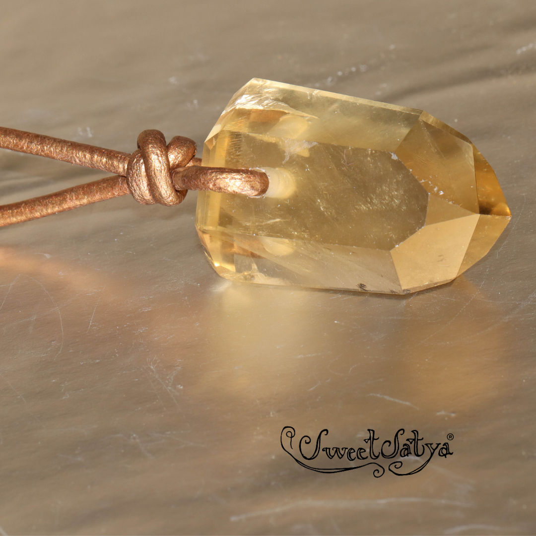 Golden Citrine Necklace for Women - Natural Gemstone Jewelry for Healing & Positive Energy | Perfect for Meditation, Yoga & Spiritual Gifts