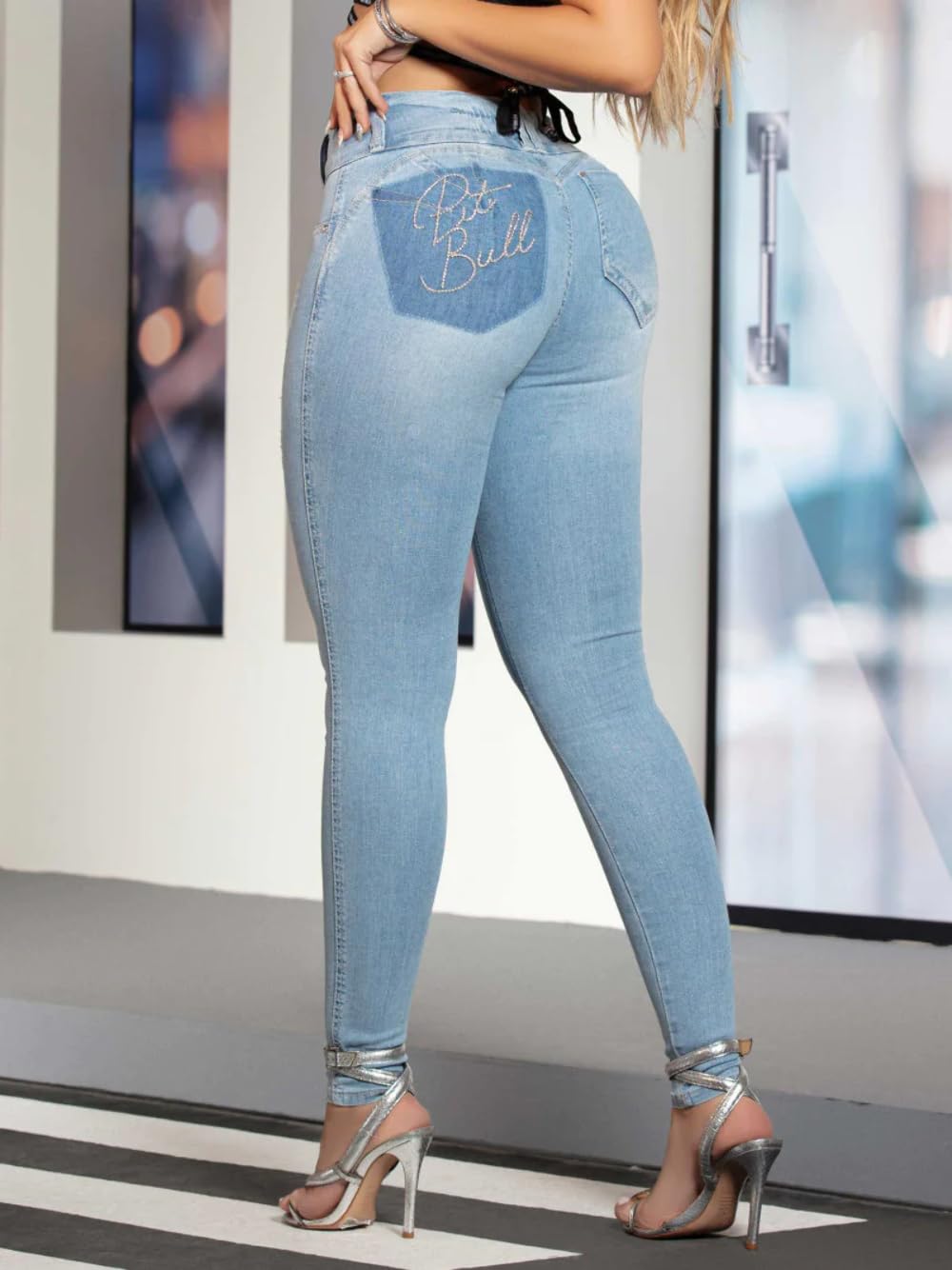 Pit Bull Jeans Women's High Waisted Stretch Skinny Jeans - 65339 Dark Wash Denim Pants for Casual Wear & Night Out