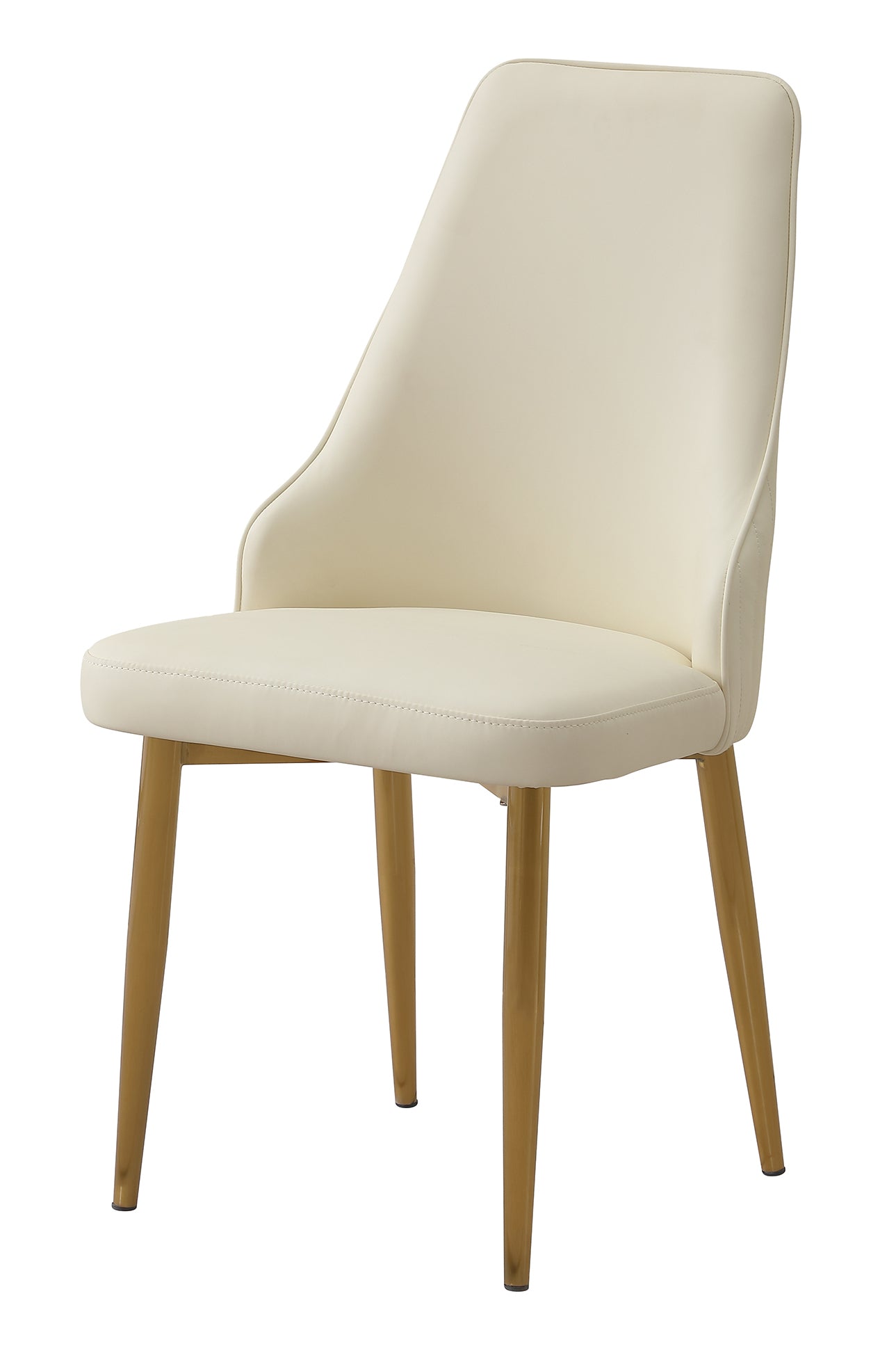 Premium White PU Leather Dining Chairs with Sturdy Metal Legs - Set of 2 Modern Kitchen Chairs for Dining Room, Breakfast Nook, and Home Office