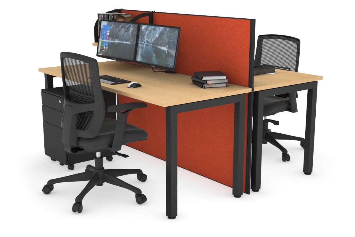 Horizon Quadro 2-Person Office Workstation Bench with Square Legs - 47.2