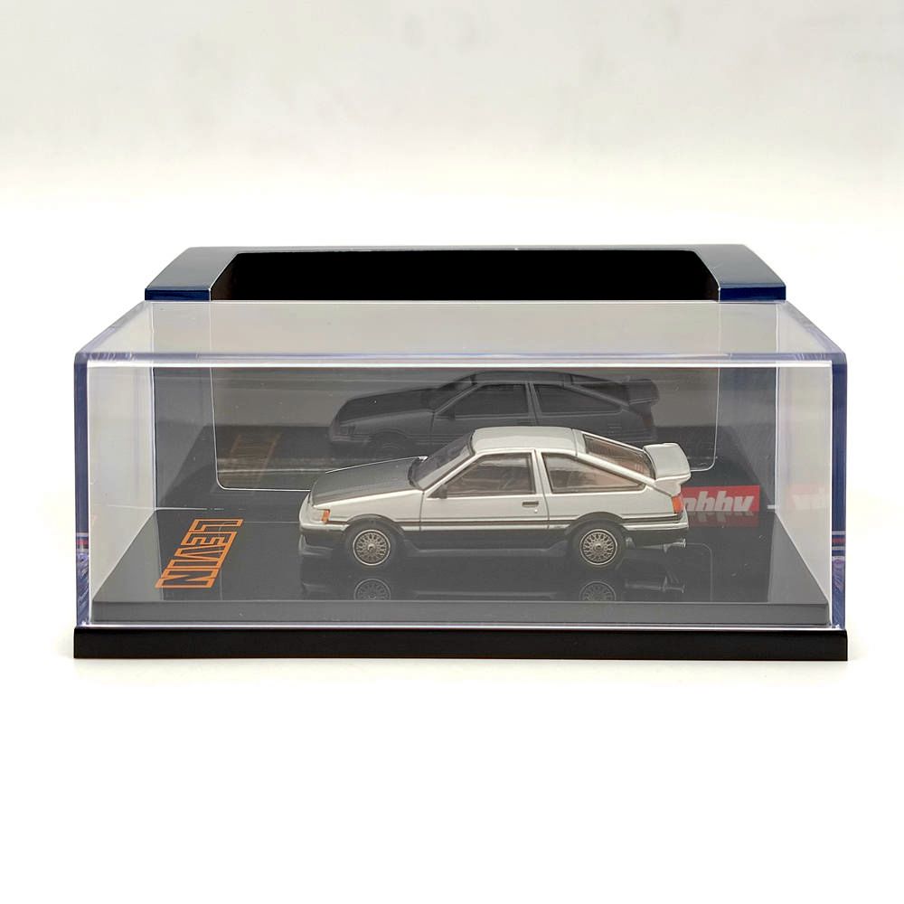 1/64 Scale Hobby Japan TOYOTA COROLLA LEVIN AE86 3-Door Custom Silver Diecast Model Car - Limited Edition Collectible Toy for Car Enthusiasts & Gift for Anime Fans (HJ641037CSK) | Perfect for Display, Collection, and Initial D Anime Themed Decor