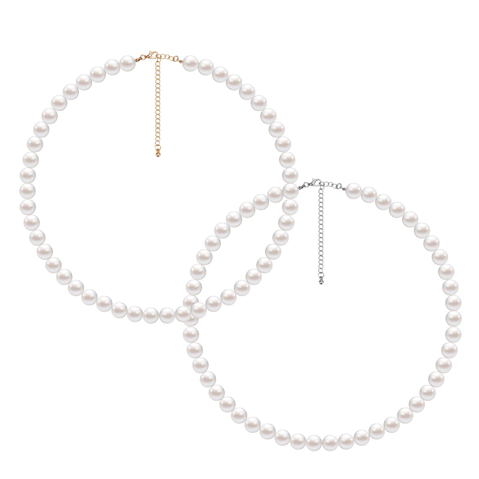 2PCS Pearl Necklace Set - Artificial Pearl Choker & Pendant Necklace for Women, Elegant Gift for Girlfriend, Wedding, Birthday & Anniversary | Perfect for Formal Events, Date Nights & Special Occasions
