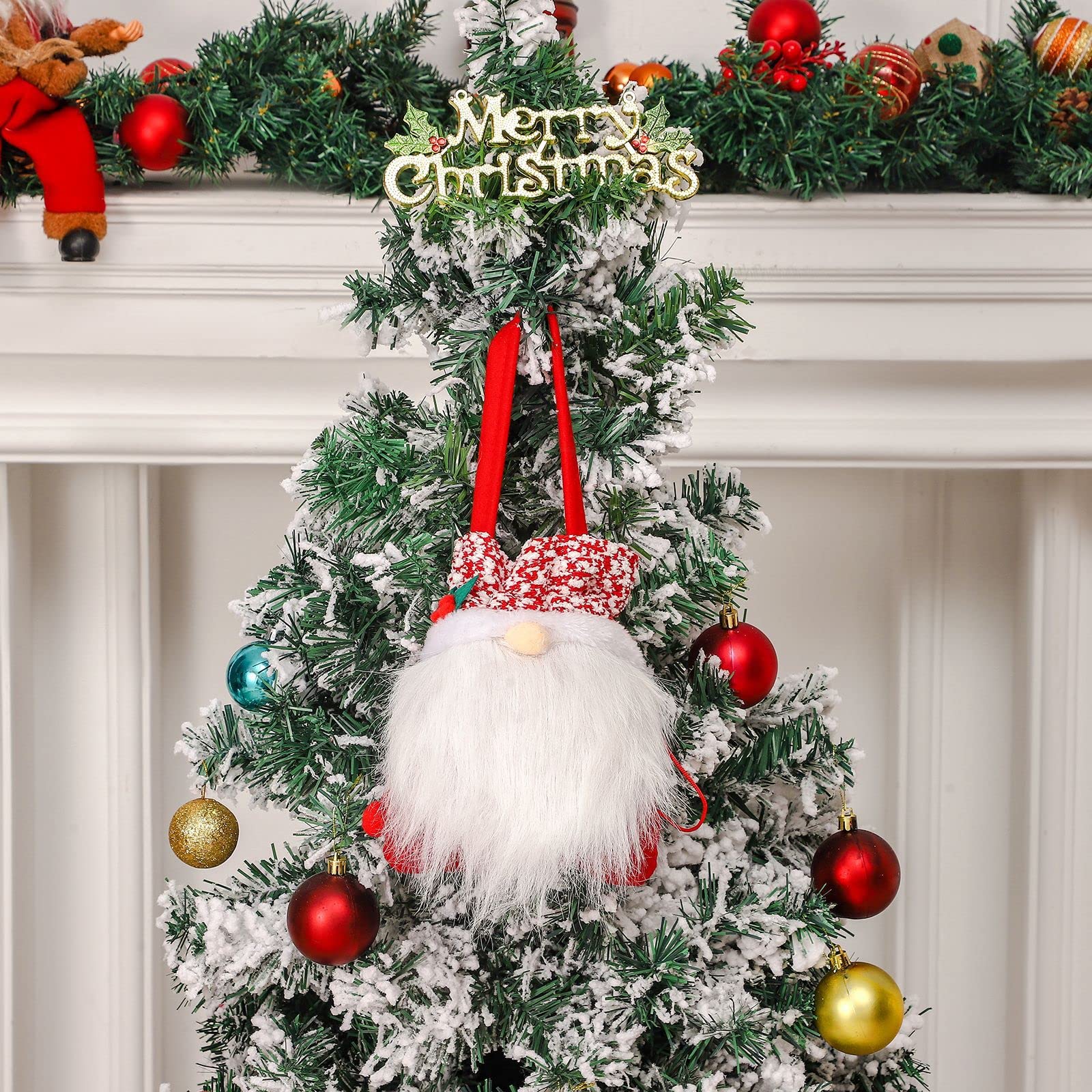2PCS Santa Claus Drawstring Christmas Candy Bags - Festive Holiday Gift Bags for Candy, Treats & Small Gifts - Perfect for Christmas Decorations, Party Favors & Stocking Stuffers