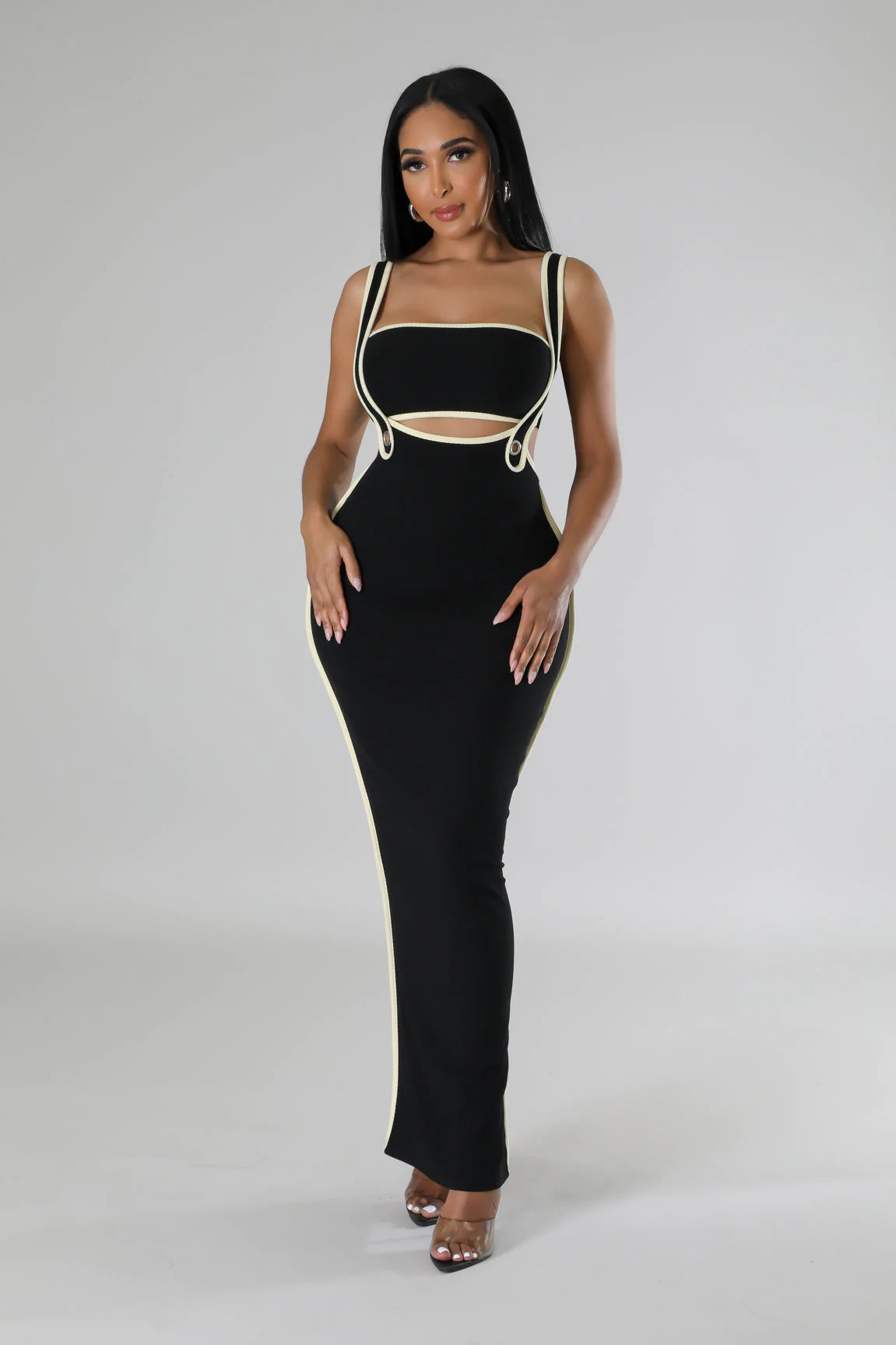 Natalie Black & White Tube Top and Skirt Set - Stylish Women's Outfit for Summer, Beach, and Party Wear