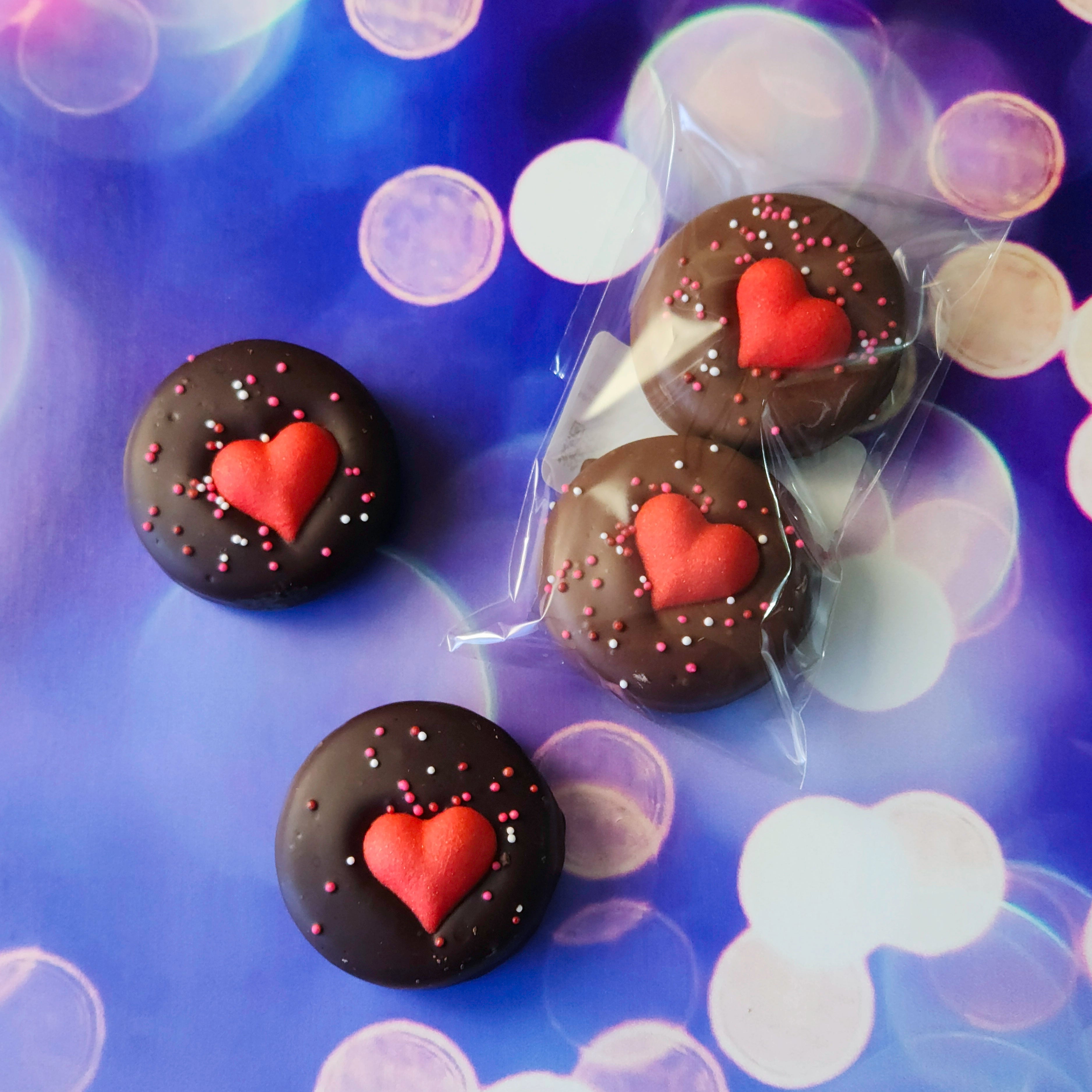 Valentine's Day Chocolate Covered Oreo Cookies - Heart Shaped Chocolate Dipped Oreos for Romantic Gifts, Anniversary & Couple's Dessert