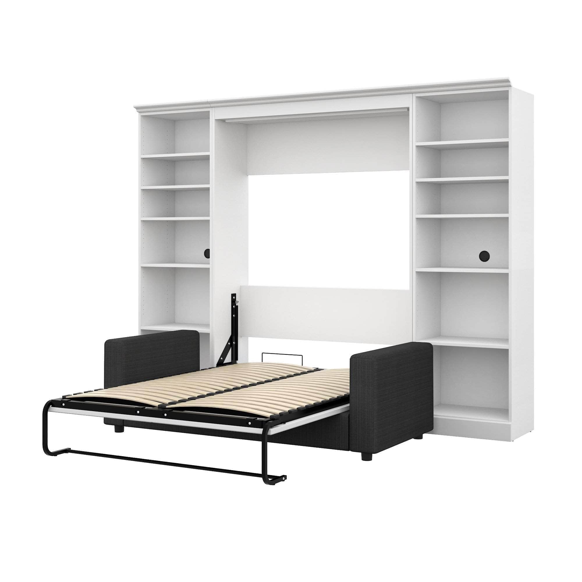 Space-Saving Full Murphy Wall Bed with 2 Storage Units & Convertible Sofa (109