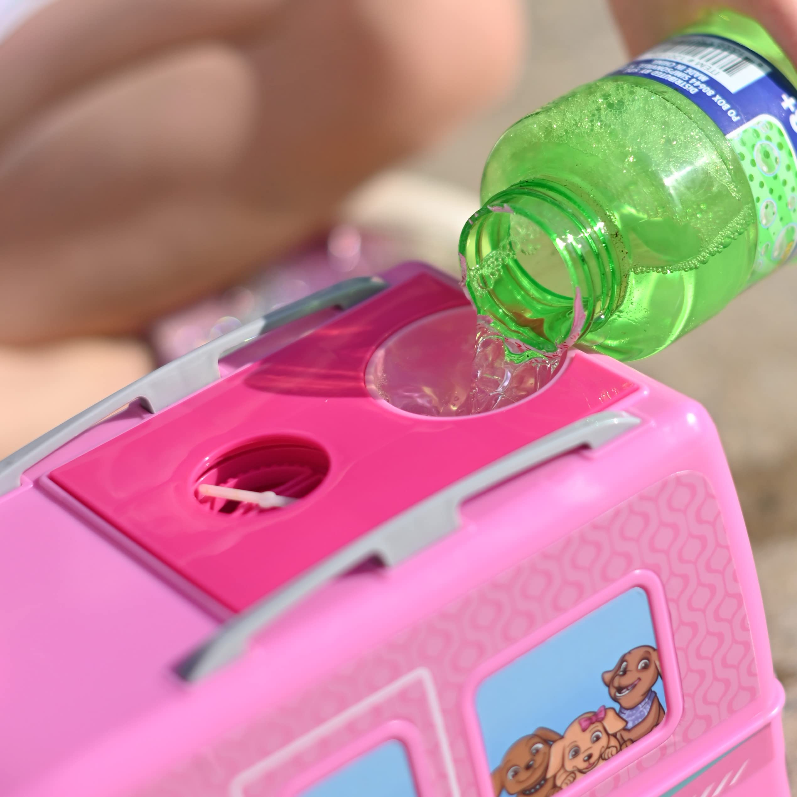 Barbie Dream Camper Bubble Machine Toy for Kids - Light Up Bubble Blower with Fun Sounds & Included Bubble Solution | Outdoor Play, Birthday Gifts, Backyard Parties, Summer Activities