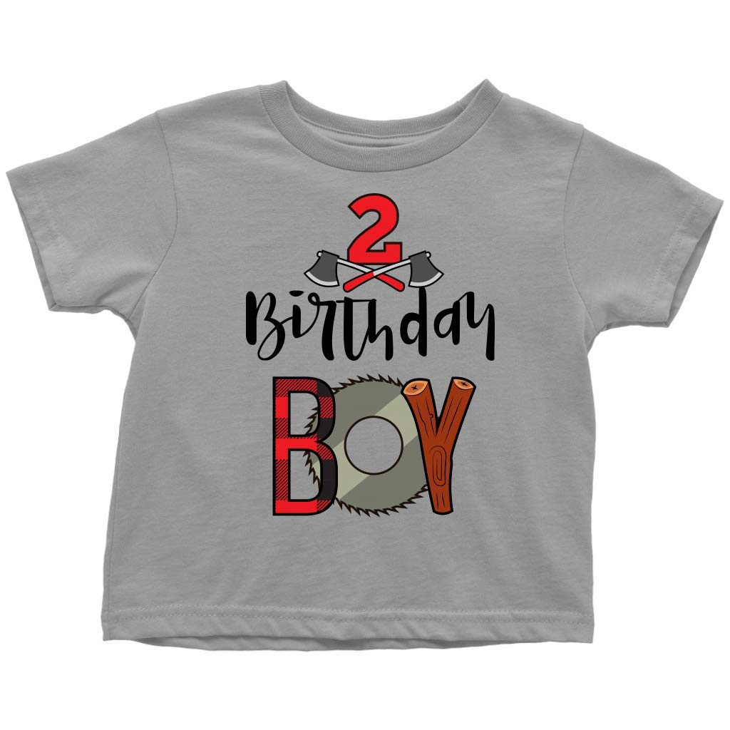 Lumberjack Toddler Shirt for 2nd Birthday - Plaid Outdoor Outfit for Boys