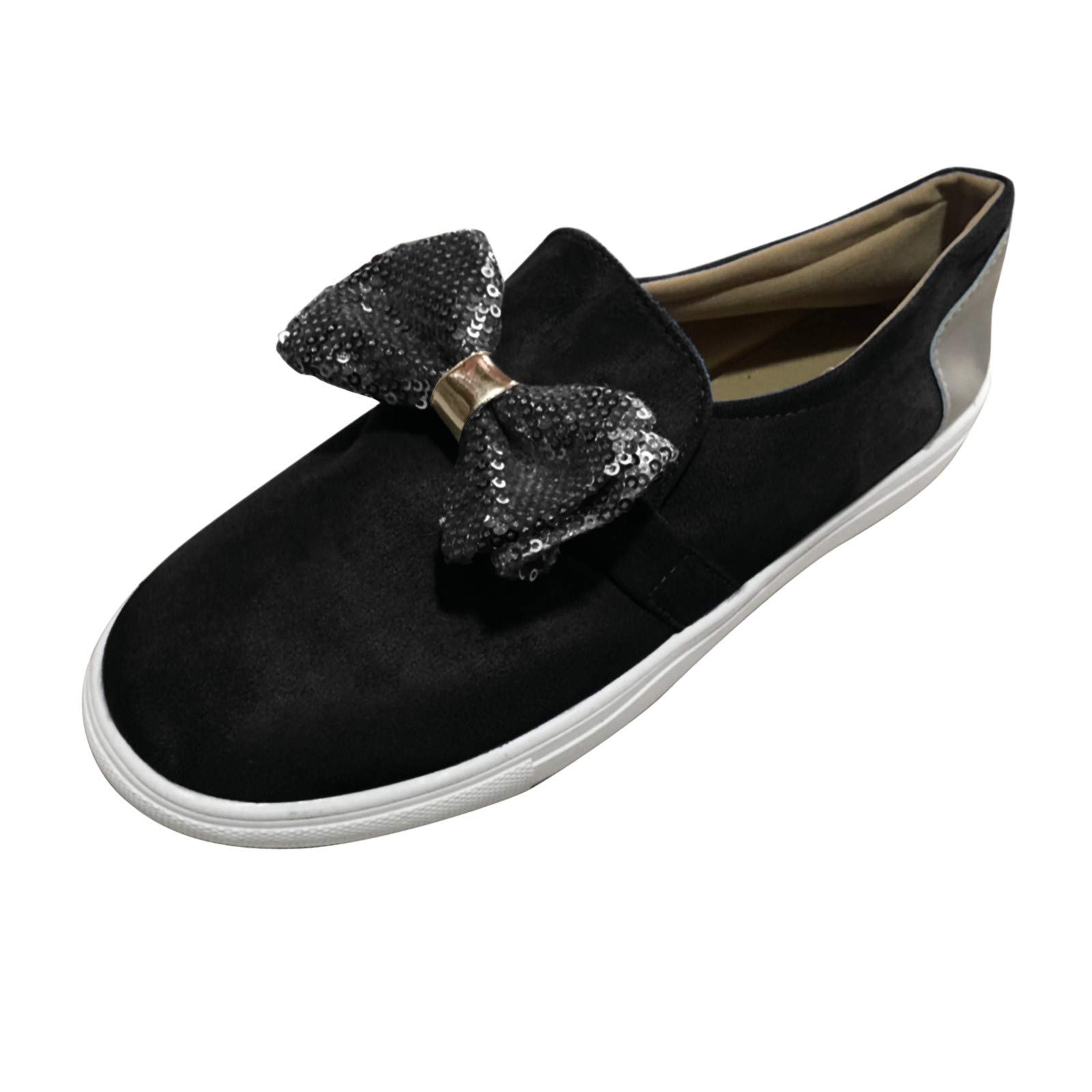 Comfortable Women's & Men's Canvas Slip-On Sneakers - Breathable Burlap Deck Shoes for Bunions Relief - High Top Casual Shoes for Walking, Travel & Everyday Wear (A46-Black, Size 8)