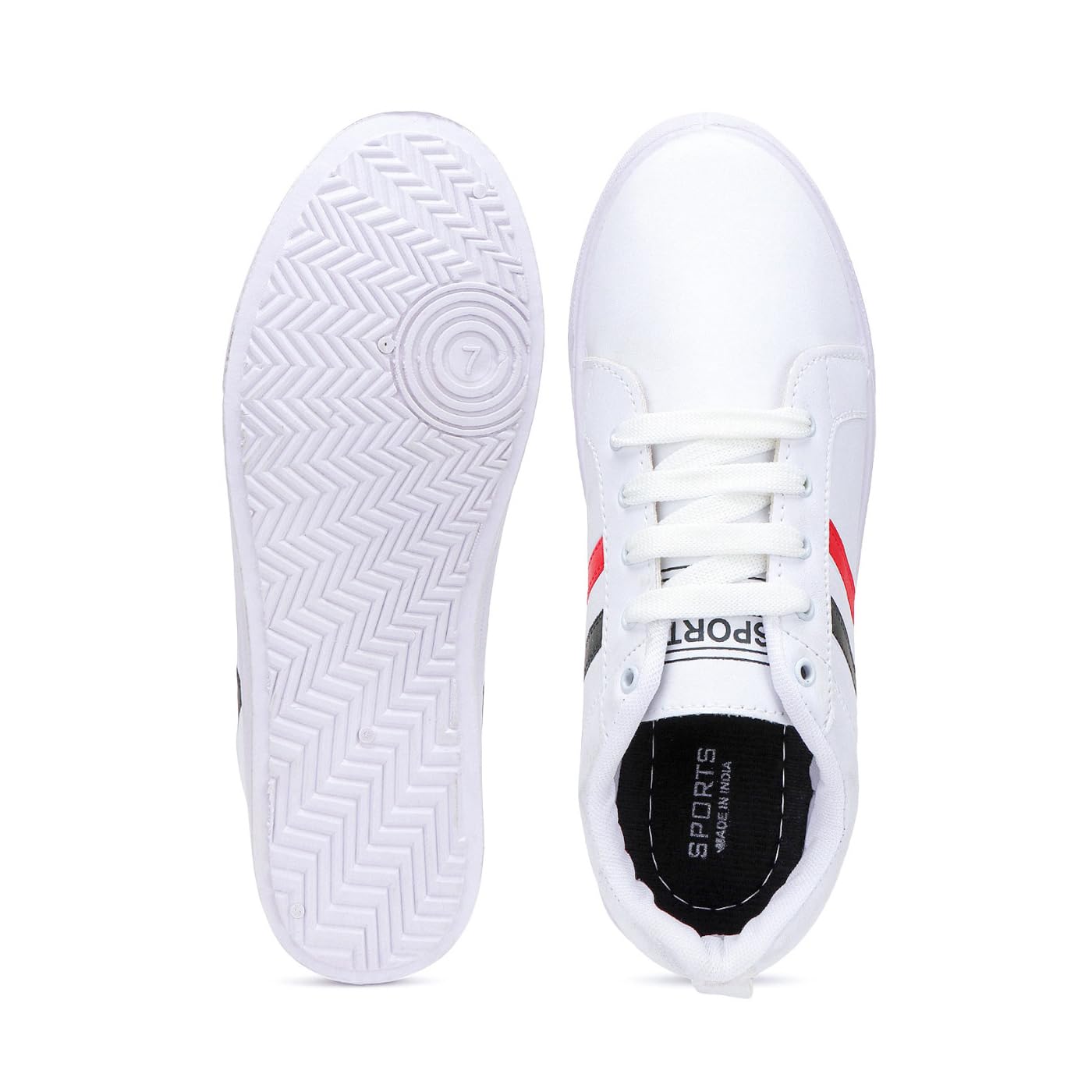 Wingscraft Men's Casual White Sneakers - Lightweight Running Shoes for Men & Boys | Gym, Walking, Sports & Athletic Shoes | Breathable Comfort for Daily Wear & Workouts (White, UK 8)