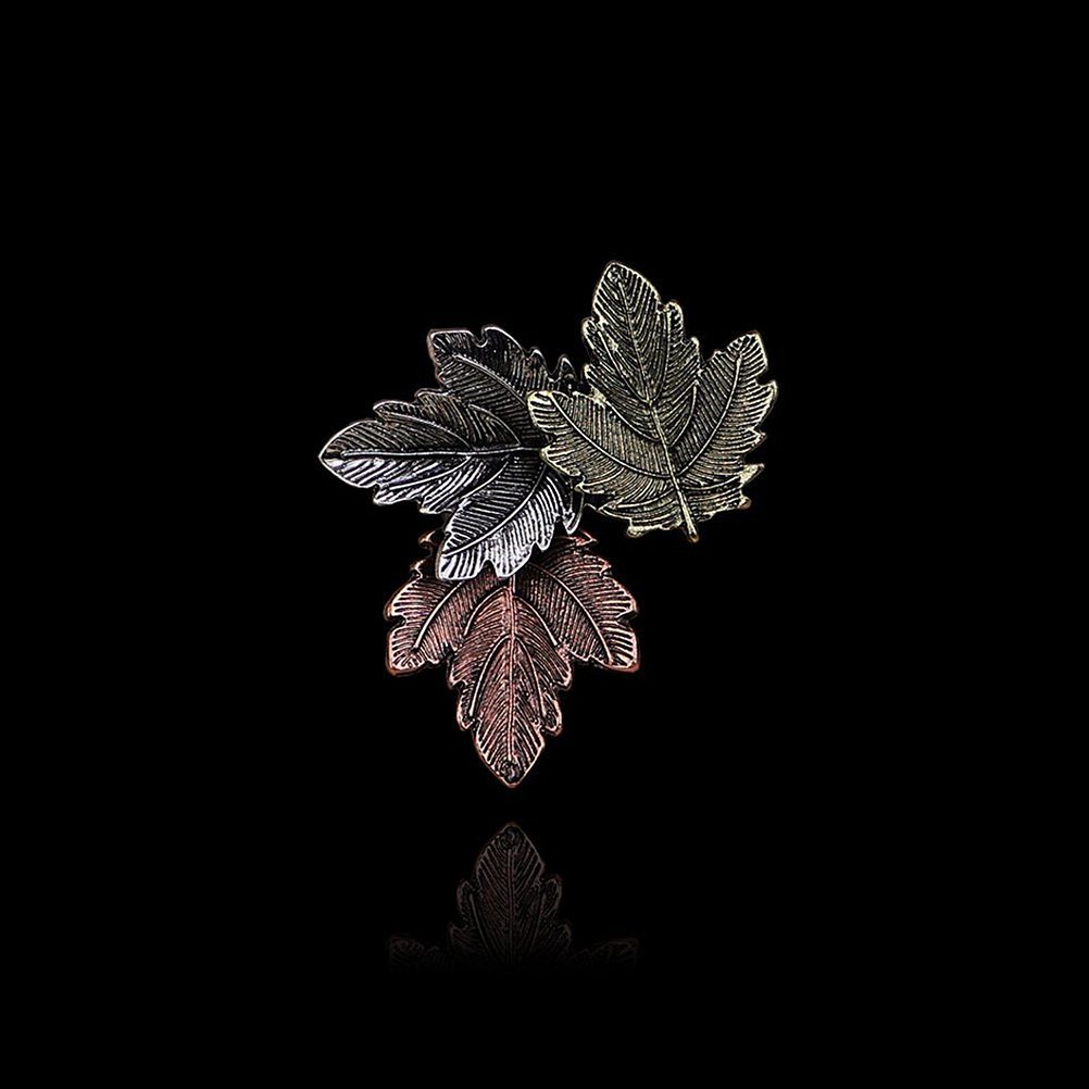 LUOEM Elegant Maple Leaf Brooch Pin - Gold Tone Floral Corsage Jewelry for Women - Perfect for Weddings, Parties, and Fall Fashion Accessories