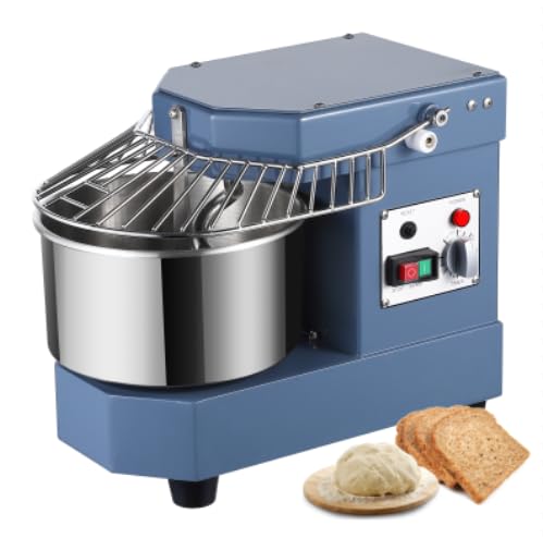 Commercial Dough Mixer 8QT - 450W Stainless Steel Dough Kneading Machine with Dual Rotating & Safety Shield - Professional Bakery Equipment for Restaurants, Pizzeria, Bakeries - Perfect for Pizza Dough, Bread, Pastry Making