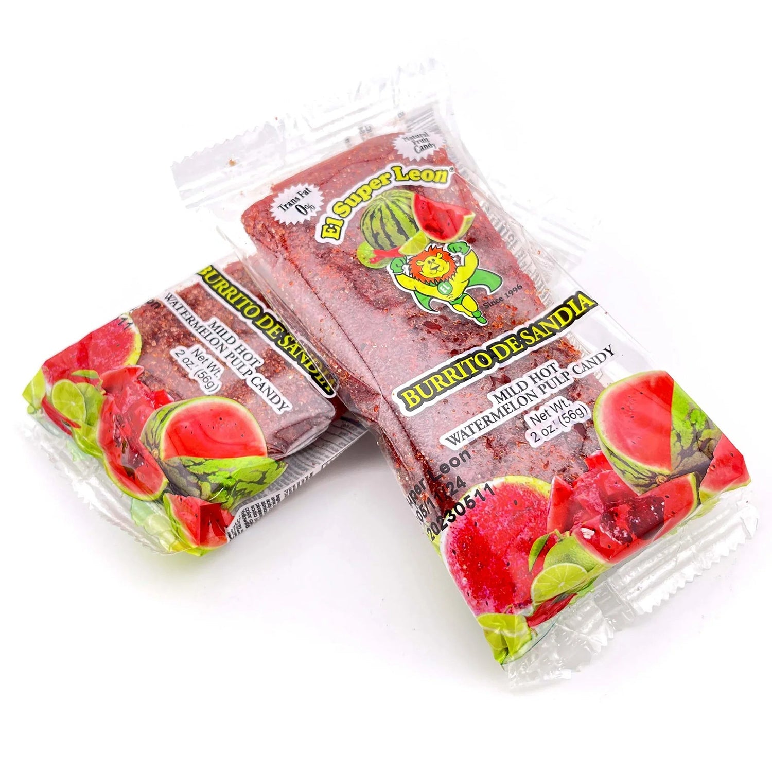 El Leon Burrito Sandia Watermelon Candy | 24 Count Box | Bulk Mexican Candy for Parties, Snacks & Gifting