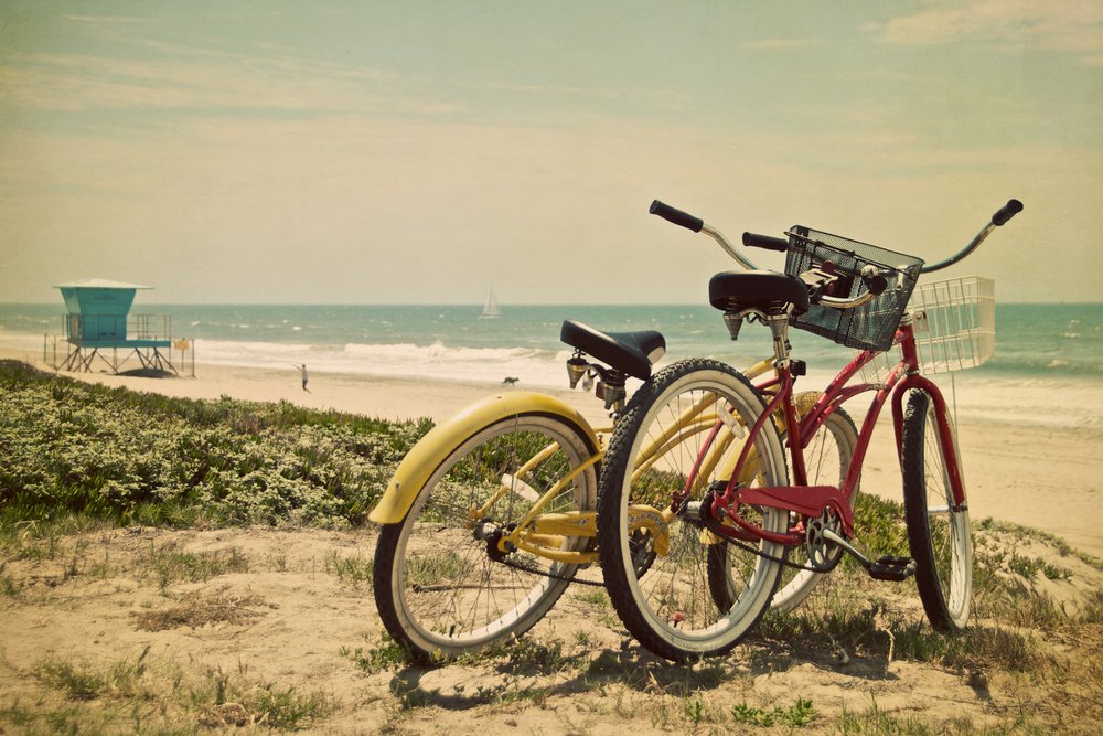 16x24 Gallery Quality Bicycle & Beach Metal Wall Art - Premium Aluminum Decor for Home, Office & Outdoor Spaces - Perfect for Living Room, Bedroom, Patio & Beach House Decor
