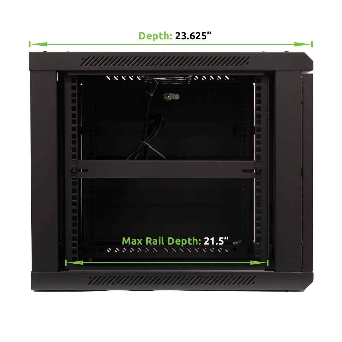 NavePoint 9U Wall Mount Server Rack Cabinet - 19 Inch (600mm) Network Equipment Enclosure with Lockable Glass Door & Adjustable Shelves - Perfect for Data Centers, Home Offices, and IT Closets