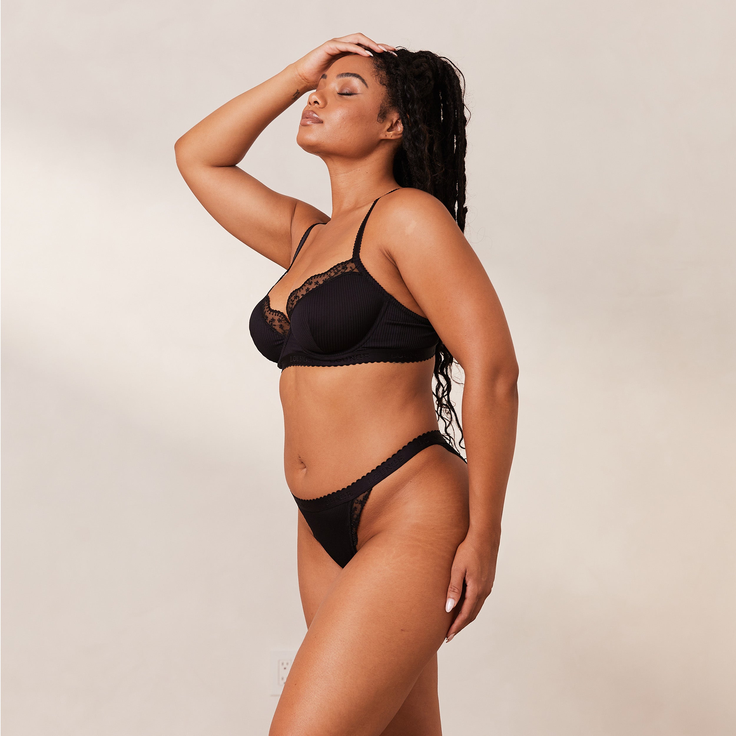 Ribbed Balcony Bra - Black Lace Underwire Push Up Bra for Women | Perfect for Everyday Wear, Date Nights & Special Occasions