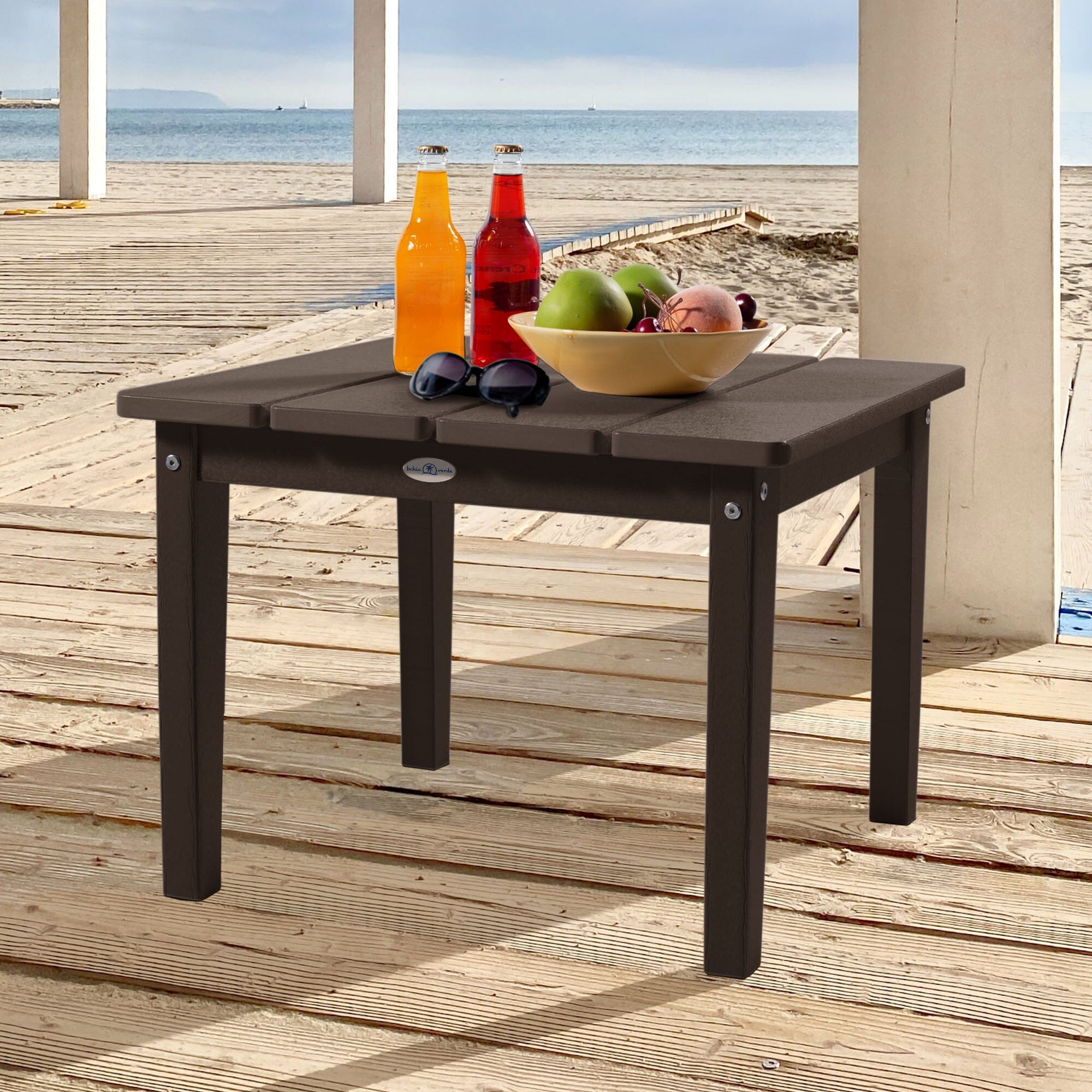 Large Cape Adirondack Side Table - Outdoor Patio Furniture, Weather-Resistant Wood Side Table for Garden, Deck, Poolside - Perfect for Drinks, Books & Decor